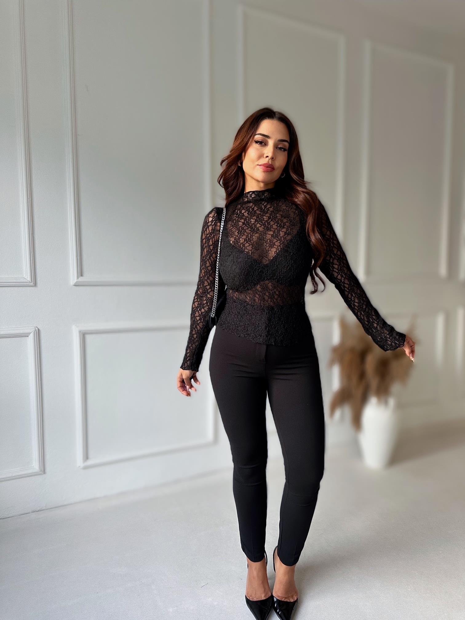 Lüks Kalite Yüksek Bel Full Likra Dar Paça Pantolon | Nora Butik