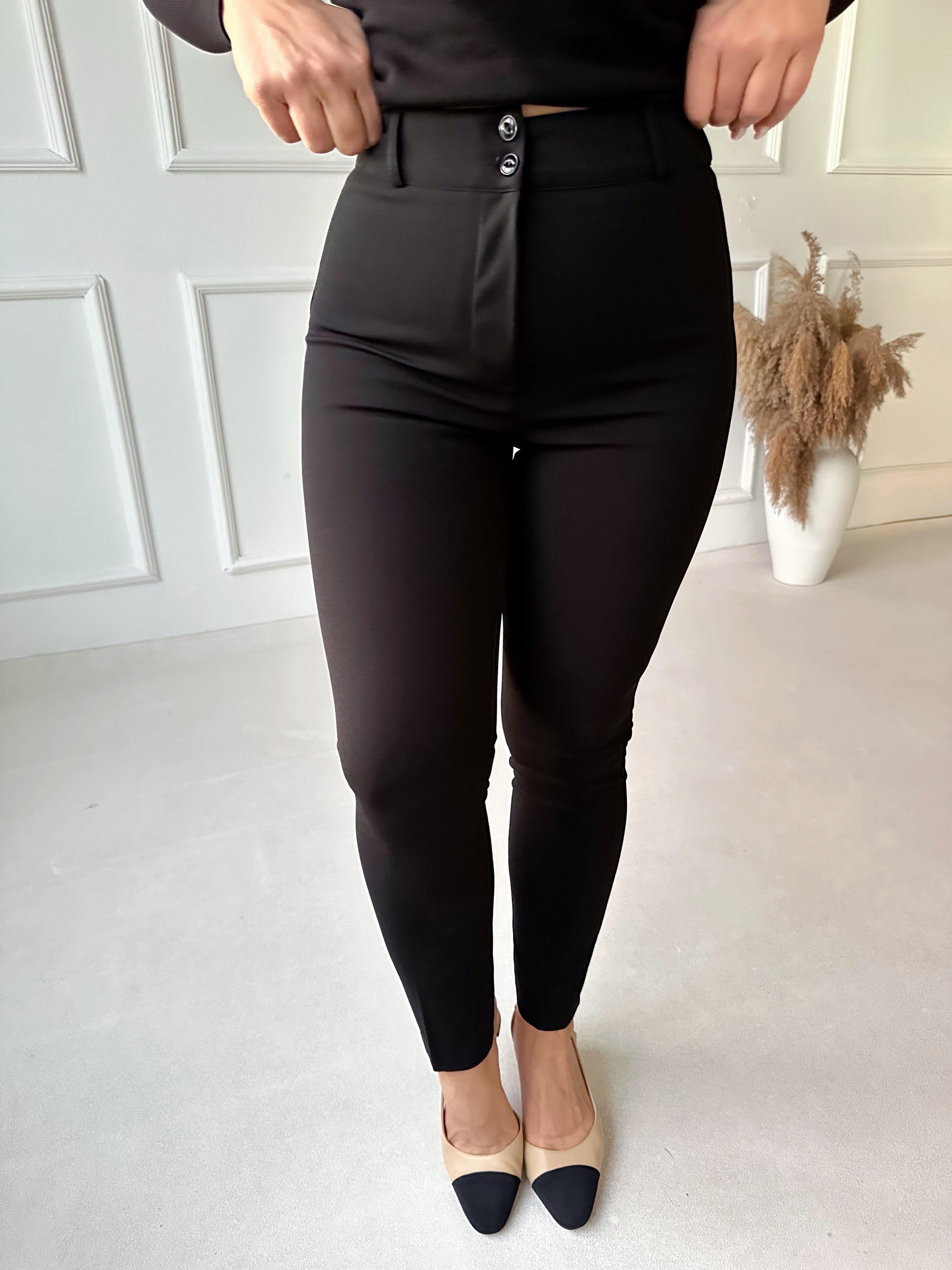 Lüks Kalite Yüksek Bel Full Likra Dar Paça Pantolon 