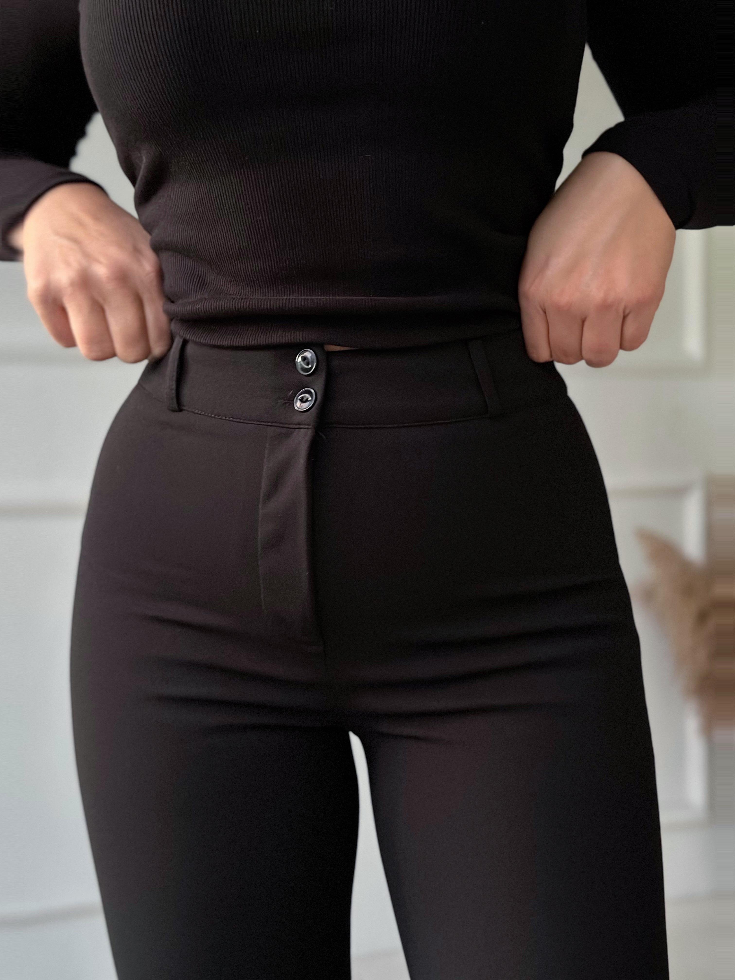 Lüks Kalite Yüksek Bel Full Likra Dar Paça Pantolon 