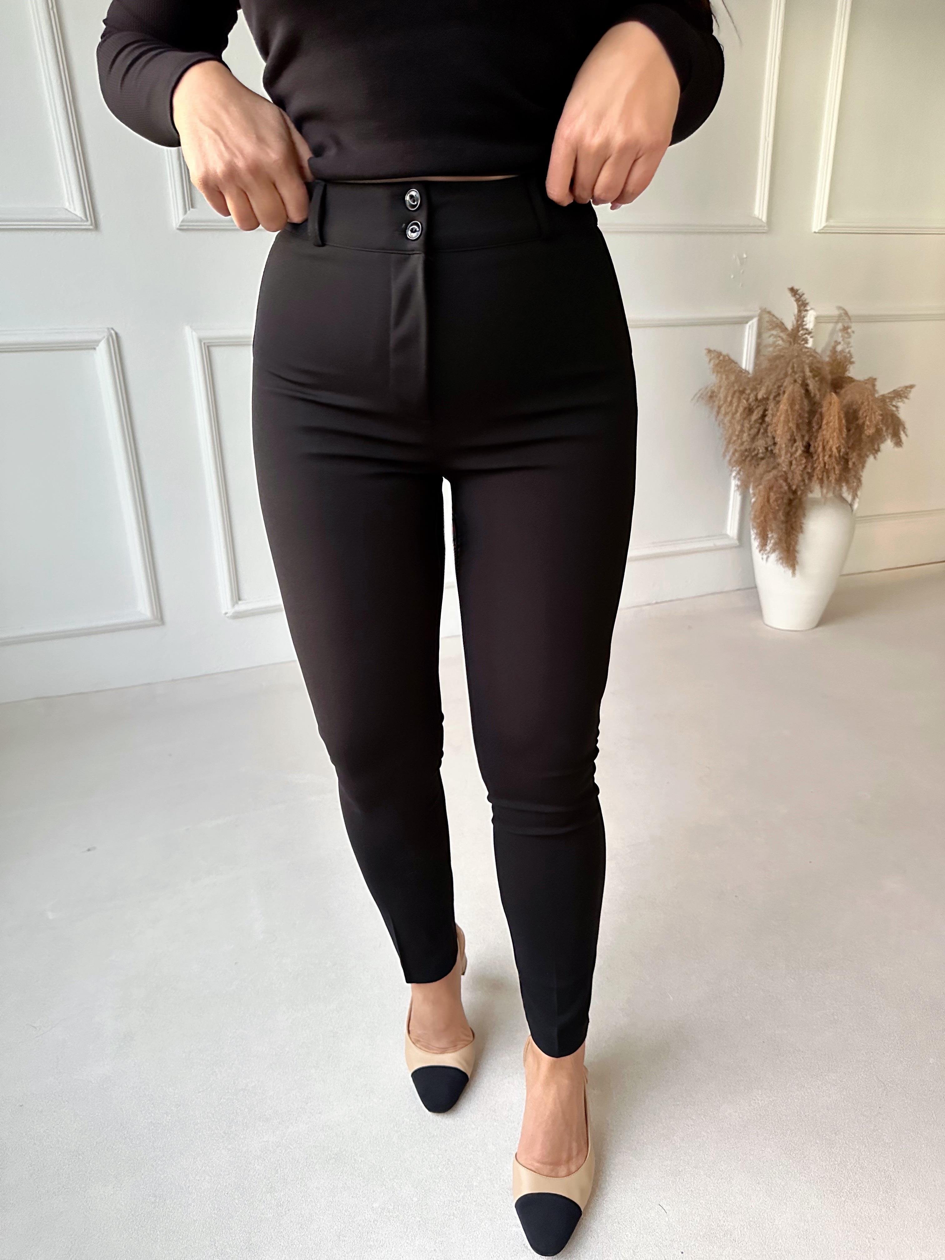 Lüks Kalite Yüksek Bel Full Likra Dar Paça Pantolon 