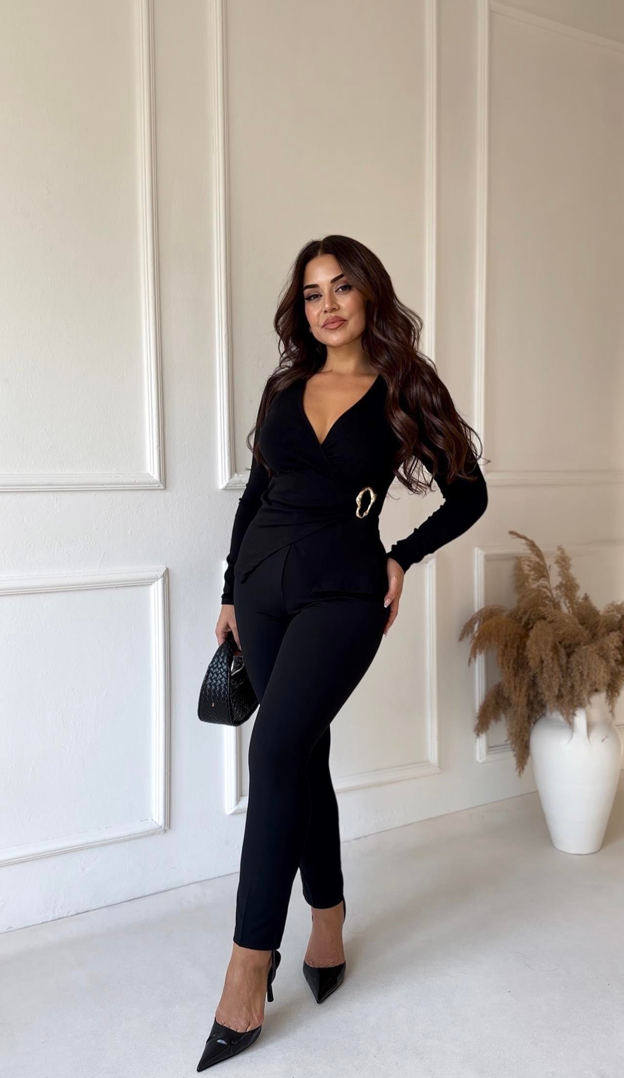 Lüks Kalite Yüksek Bel Full Likra Dar Paça Pantolon | Nora Butik