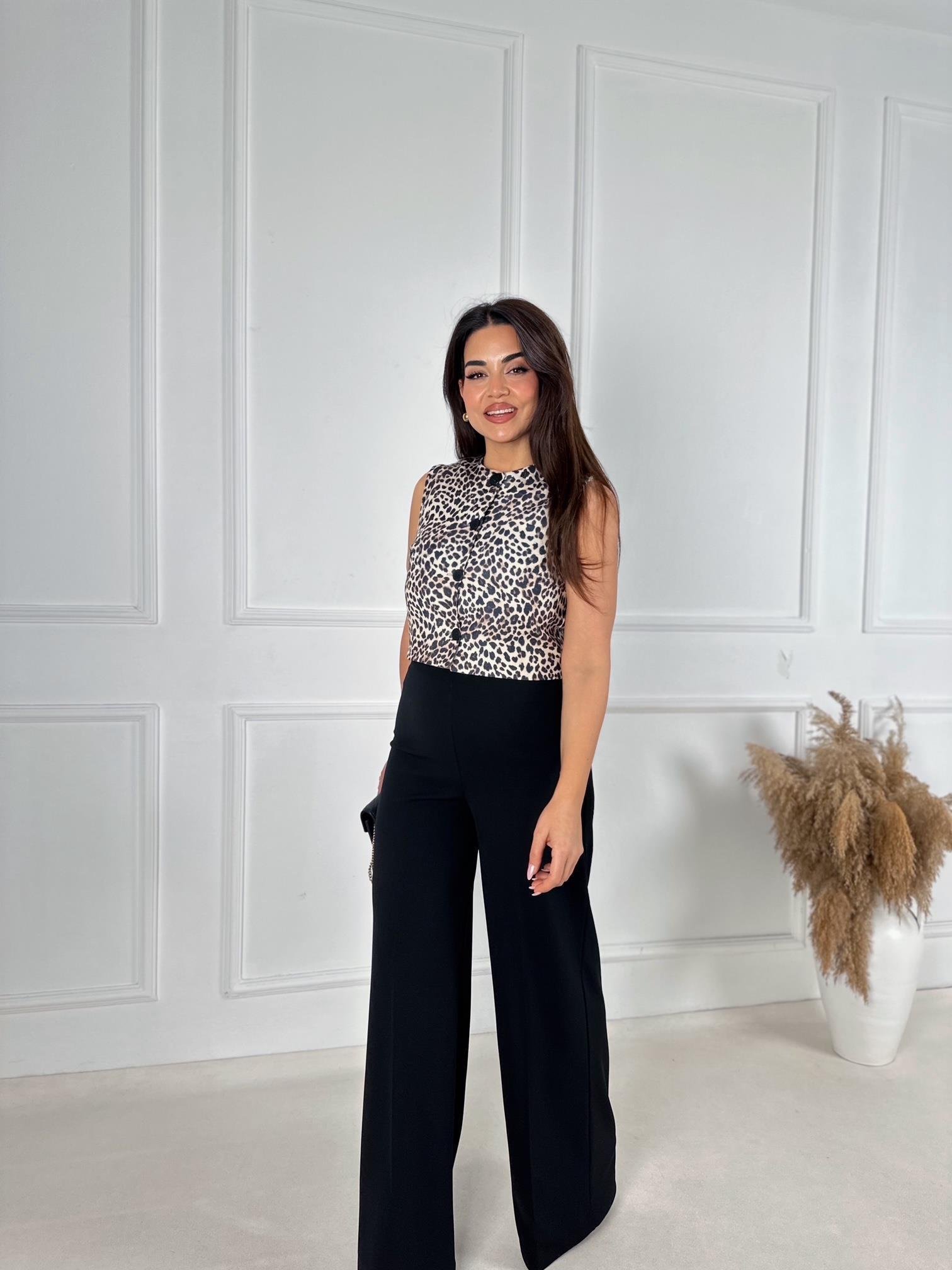 Lüks Kalite Yüksek Bel Full Likra Palazzo Pantolon 