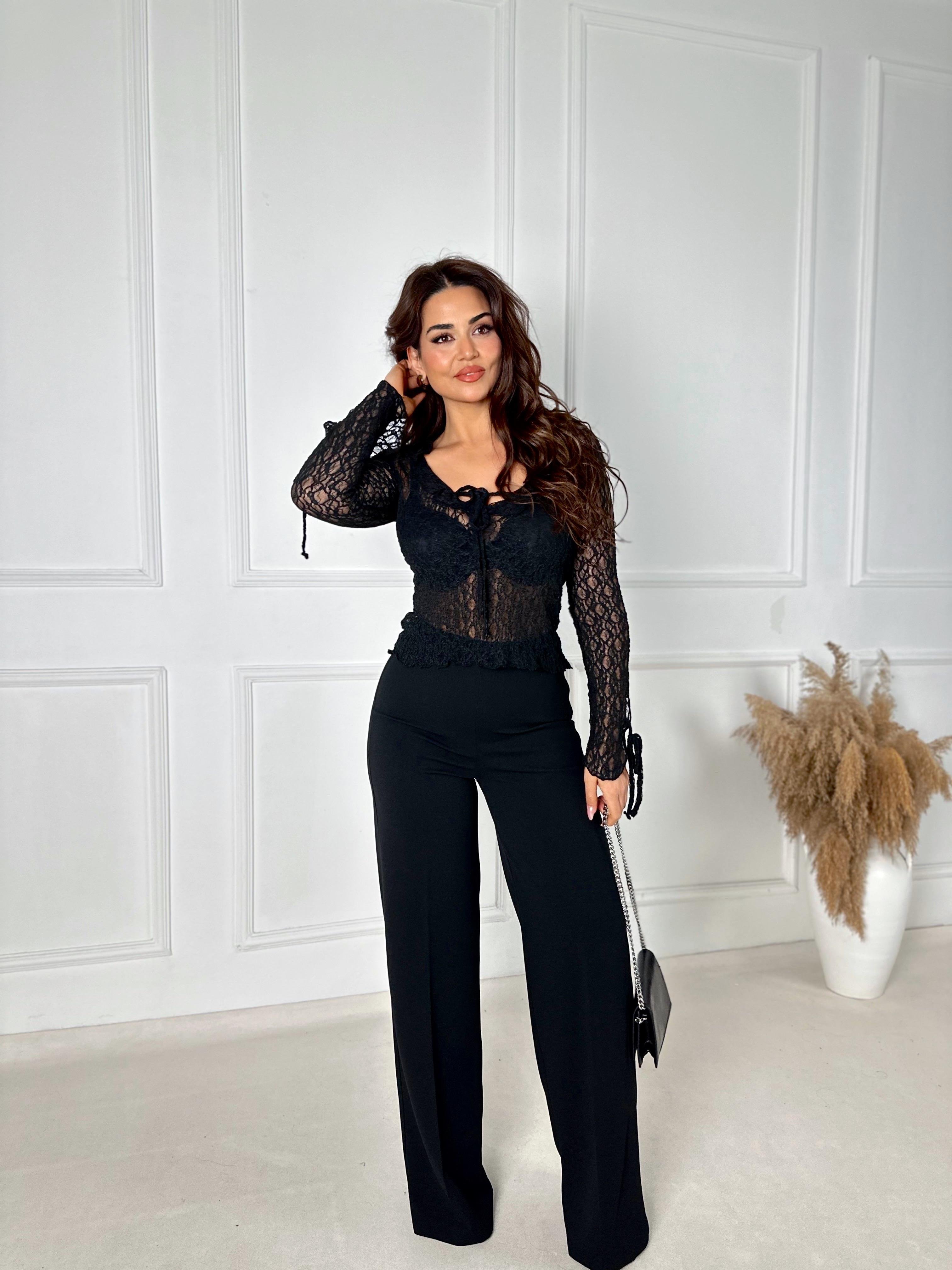 Lüks Kalite Yüksek Bel Full Likra Palazzo Pantolon | Nora Butik