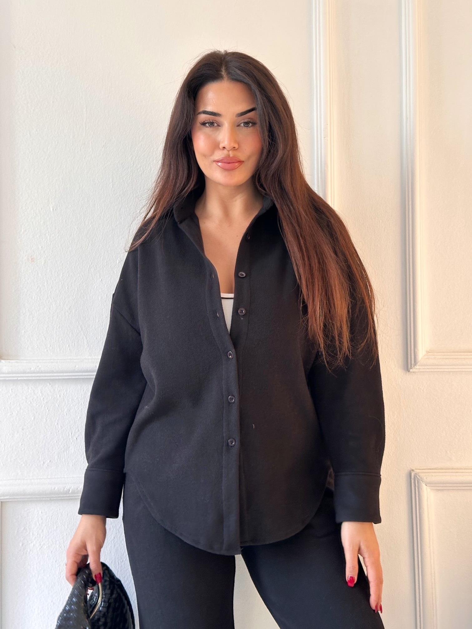 Luna Comfort Pantolon ve Gömlek Takım - Siyah