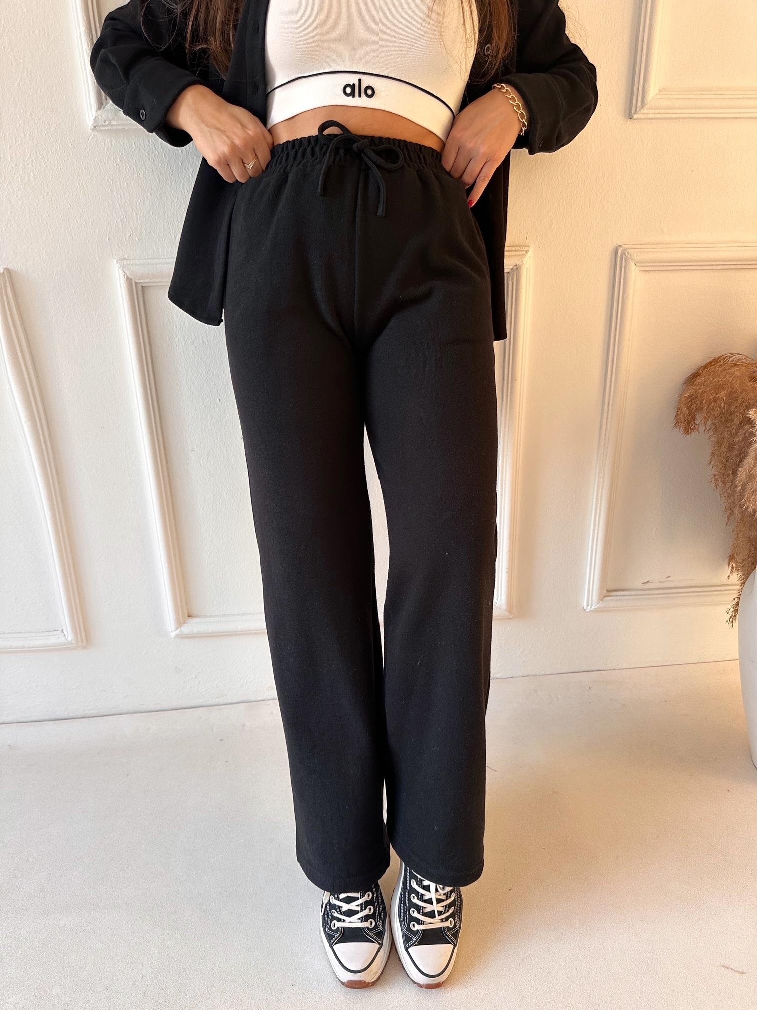 Luna Comfort Pantolon ve Gömlek Takım - Siyah