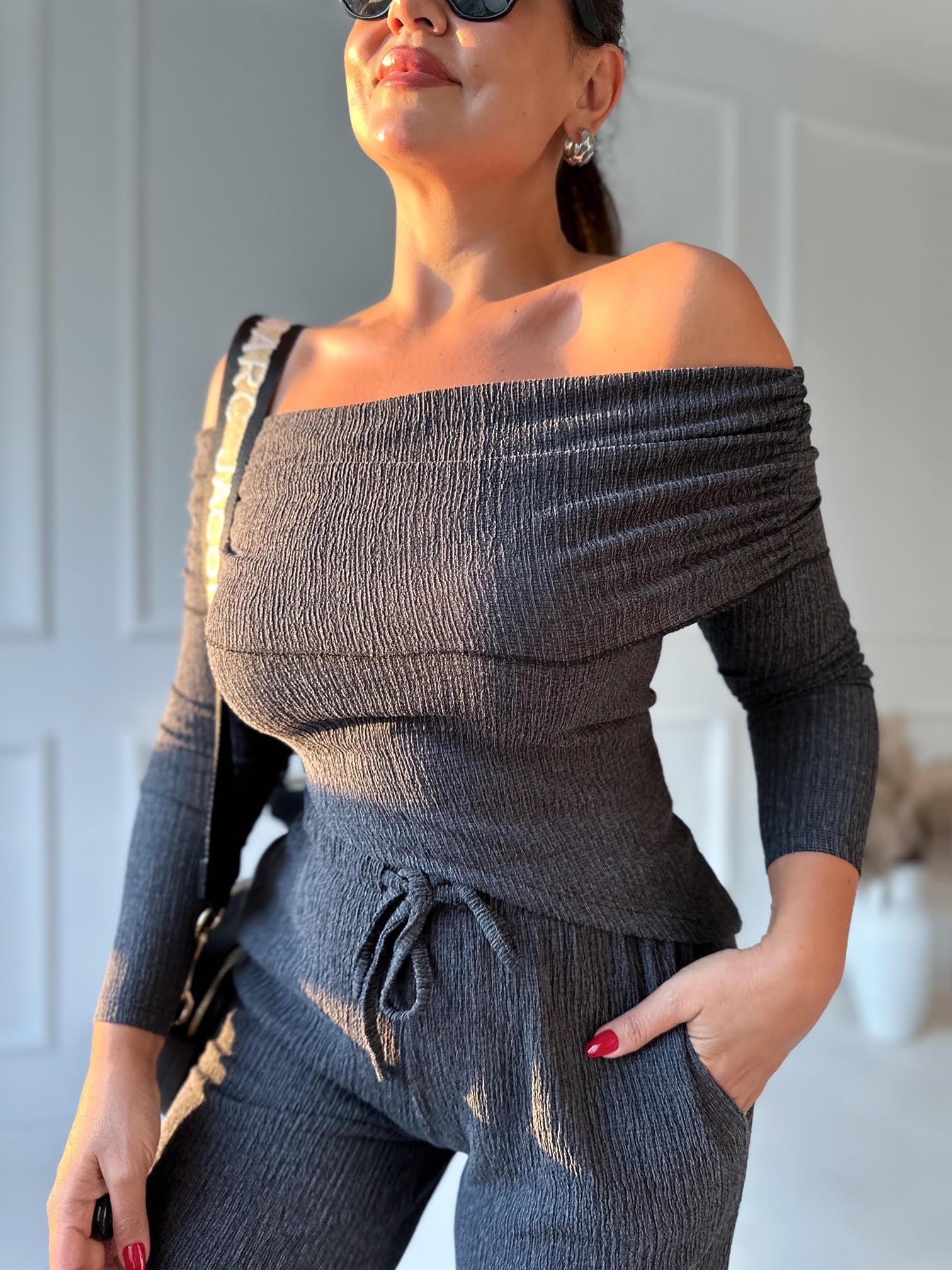 Marka Model Antrasit Bluz Pantolon Takım