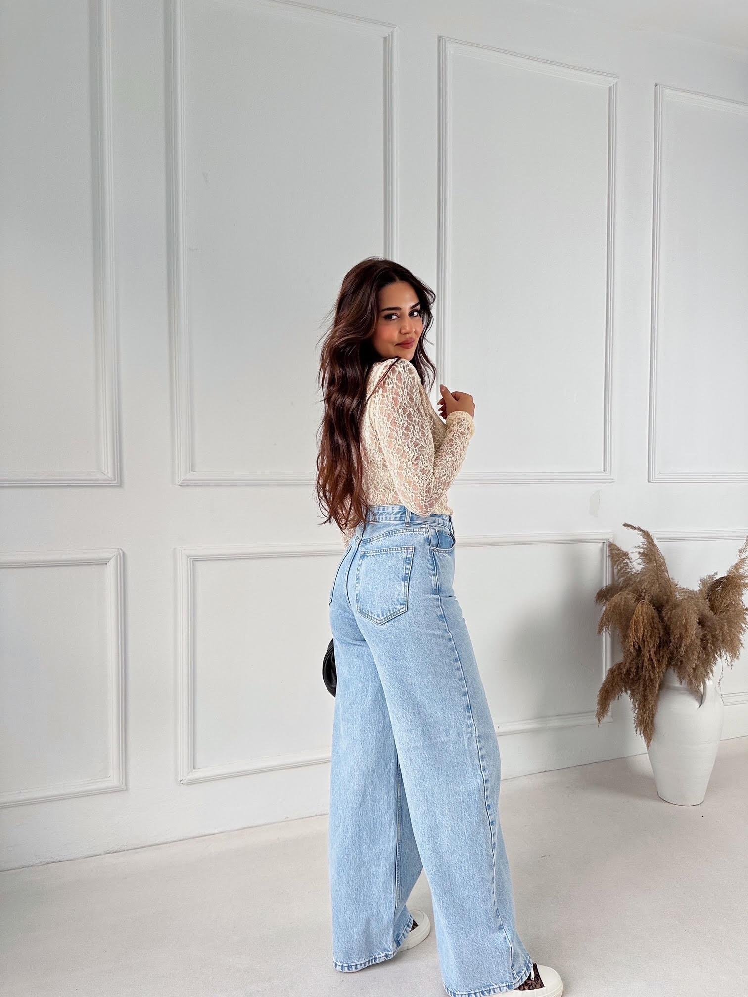 Marka Model Tam Yüksek Bel Baggy Jean | Nora Butik