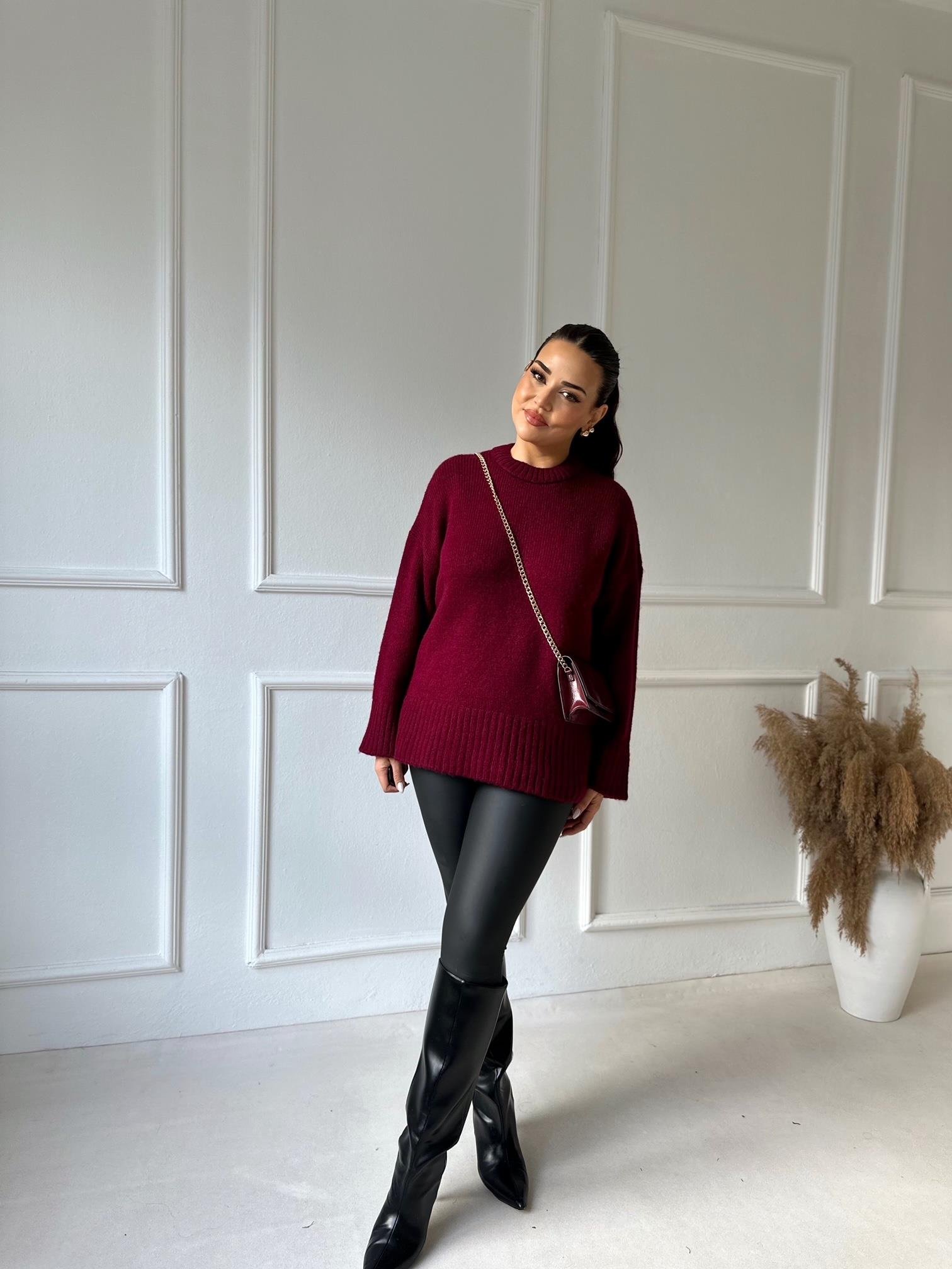 Mat Deri Kalın Lastikli Toparlayıcı Tayt - Siyah