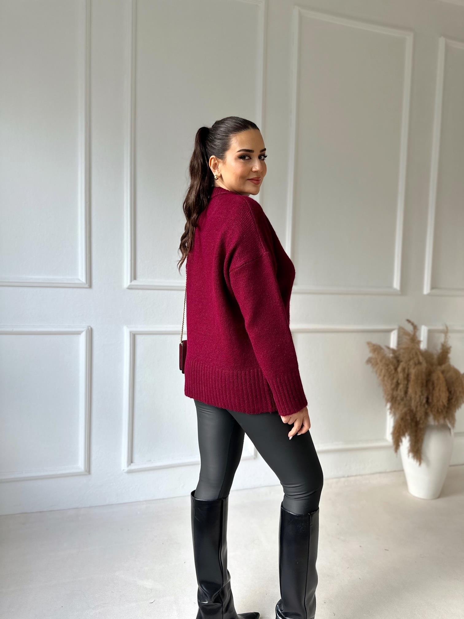 Mat Deri Kalın Lastikli Toparlayıcı Tayt - Siyah