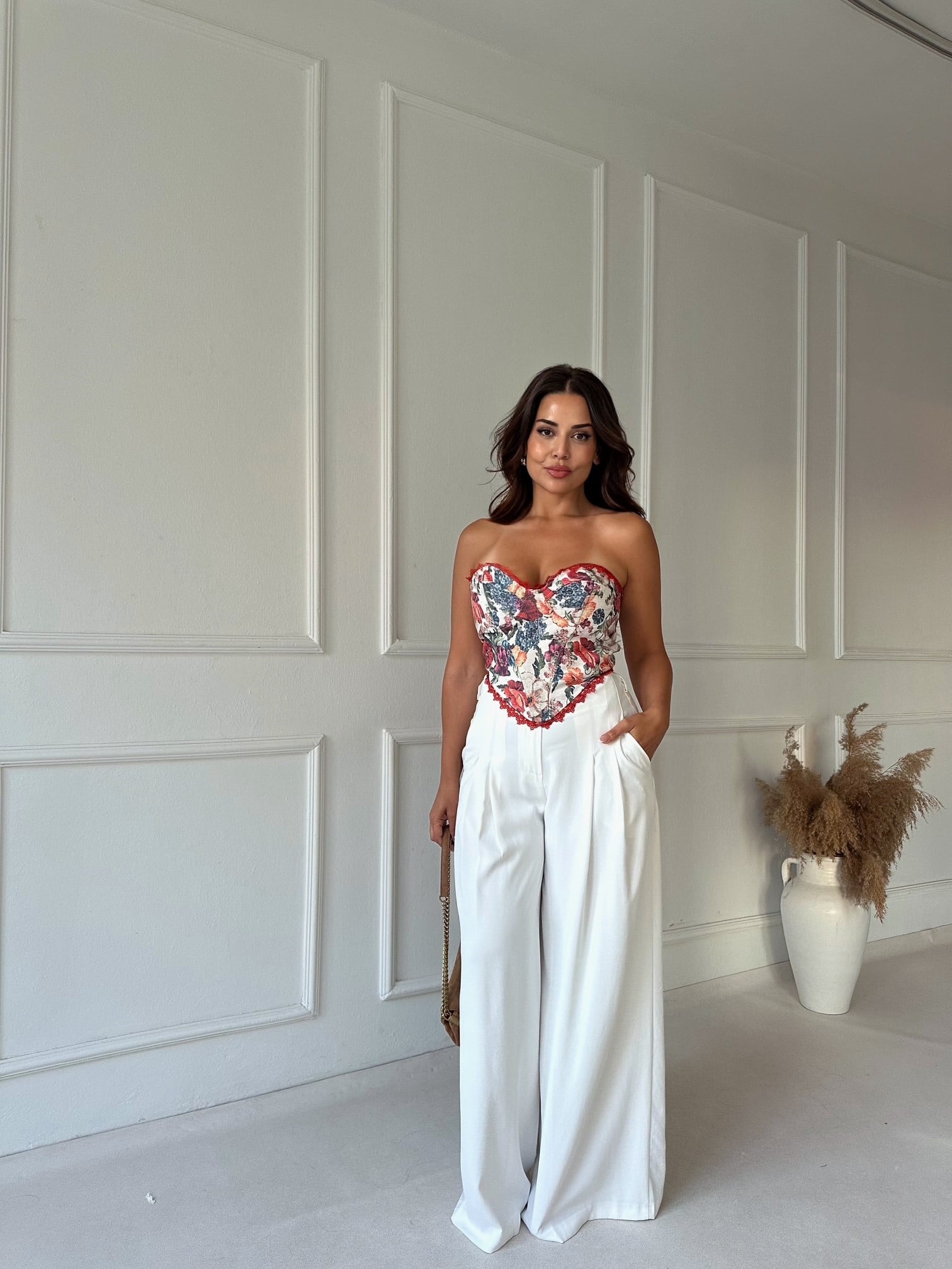 Nora Gold Zincir Detaylı Palazzo Pantolon