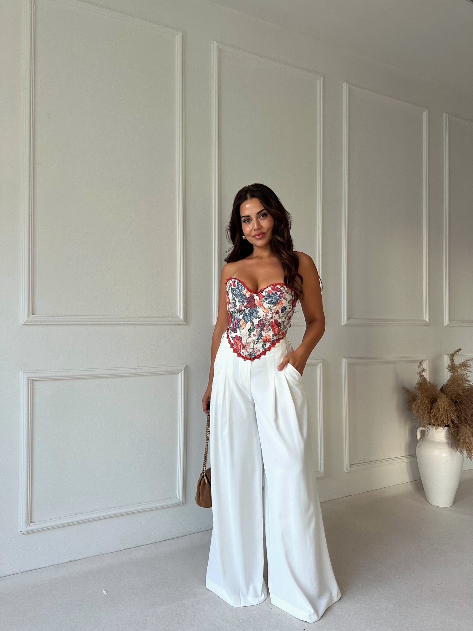 Nora Gold Zincir Detaylı Palazzo Pantolon