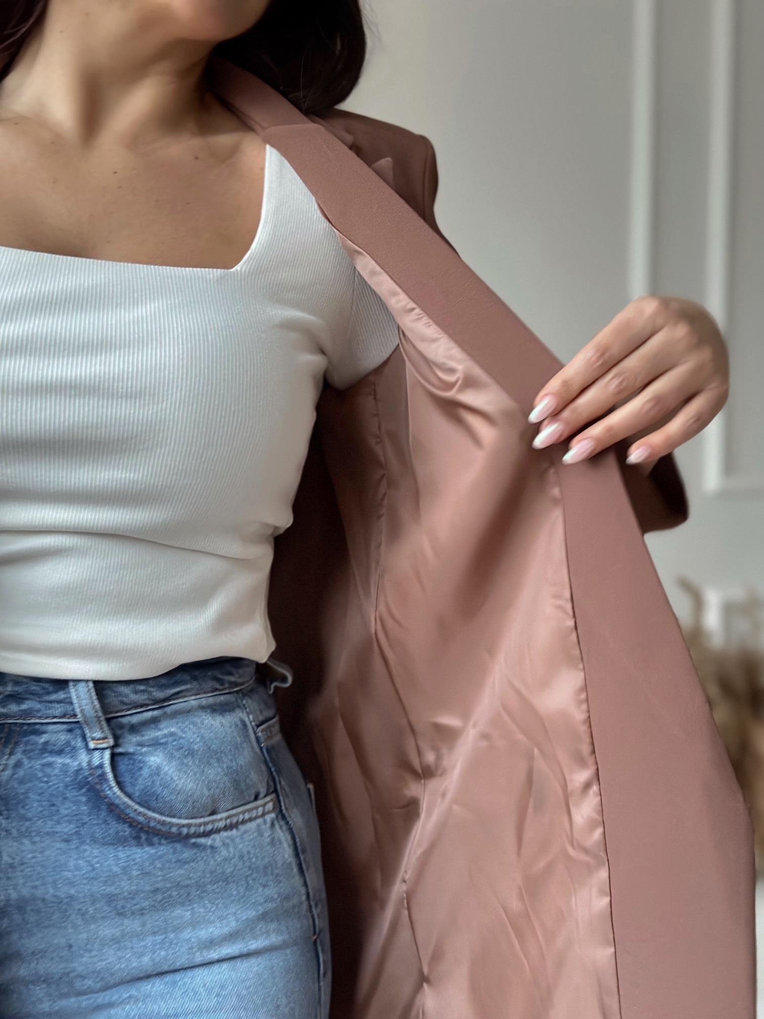 Orijinal Marka Kıvrık Kollu Blazer Ceket - Camel