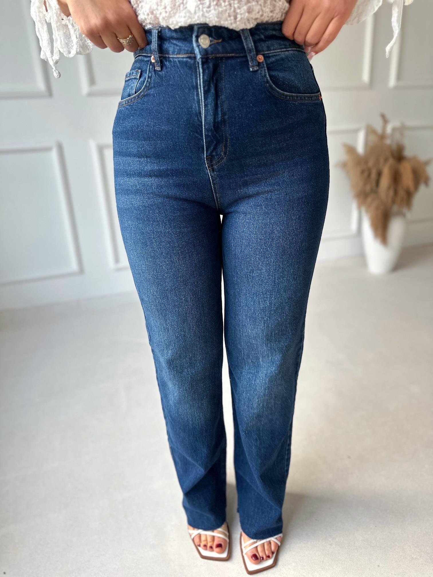 Orijinal Marka Koyu Mavi Yıkama Likralı Palazzo | Nora Butik