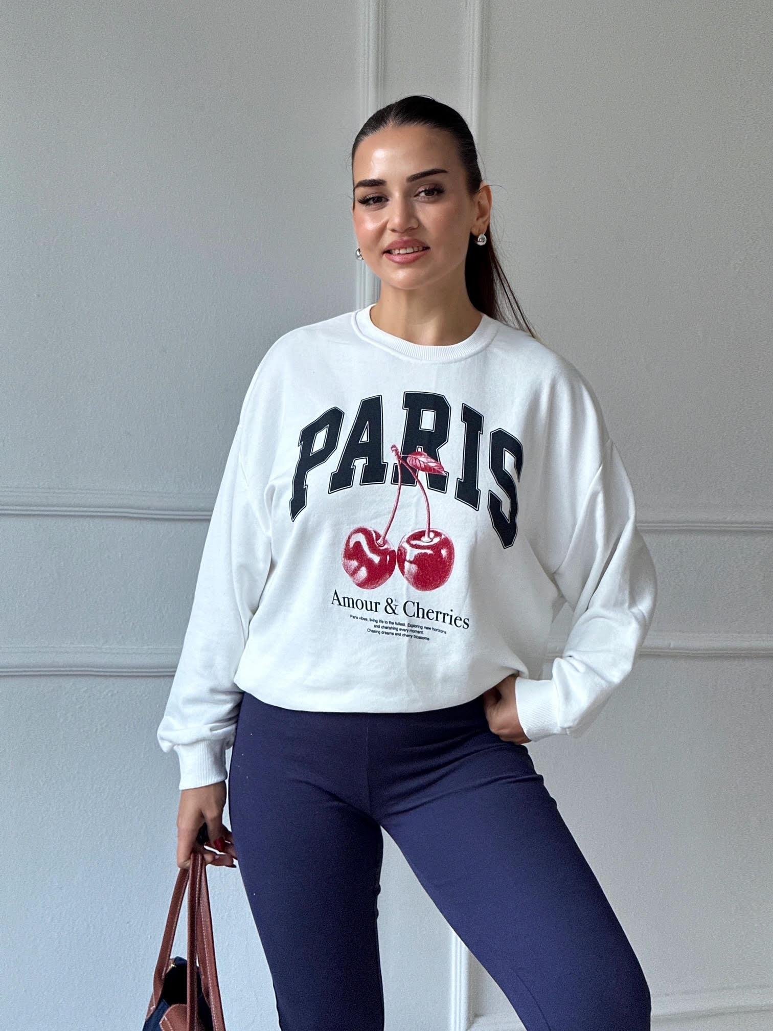 Orijinal Marka Paris Baskılı Sweat 