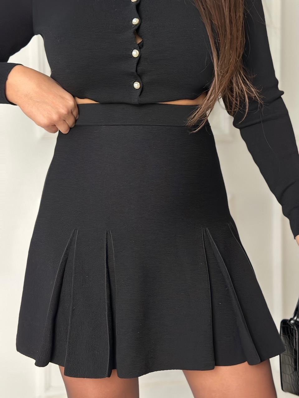 Orijinal Marka Pileli Çelik Triko Etek