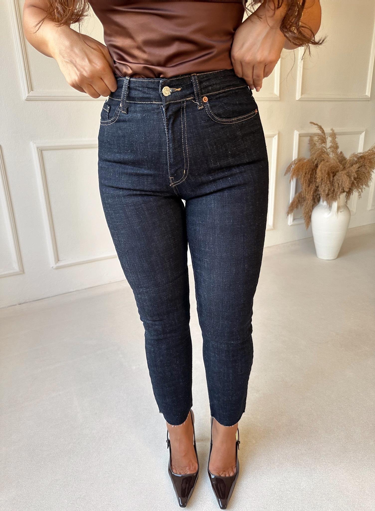 Orijinal Marka Tam Yüksek Bel Likralı Rinse Yıkama Boy Fit Jean | Nora Butik