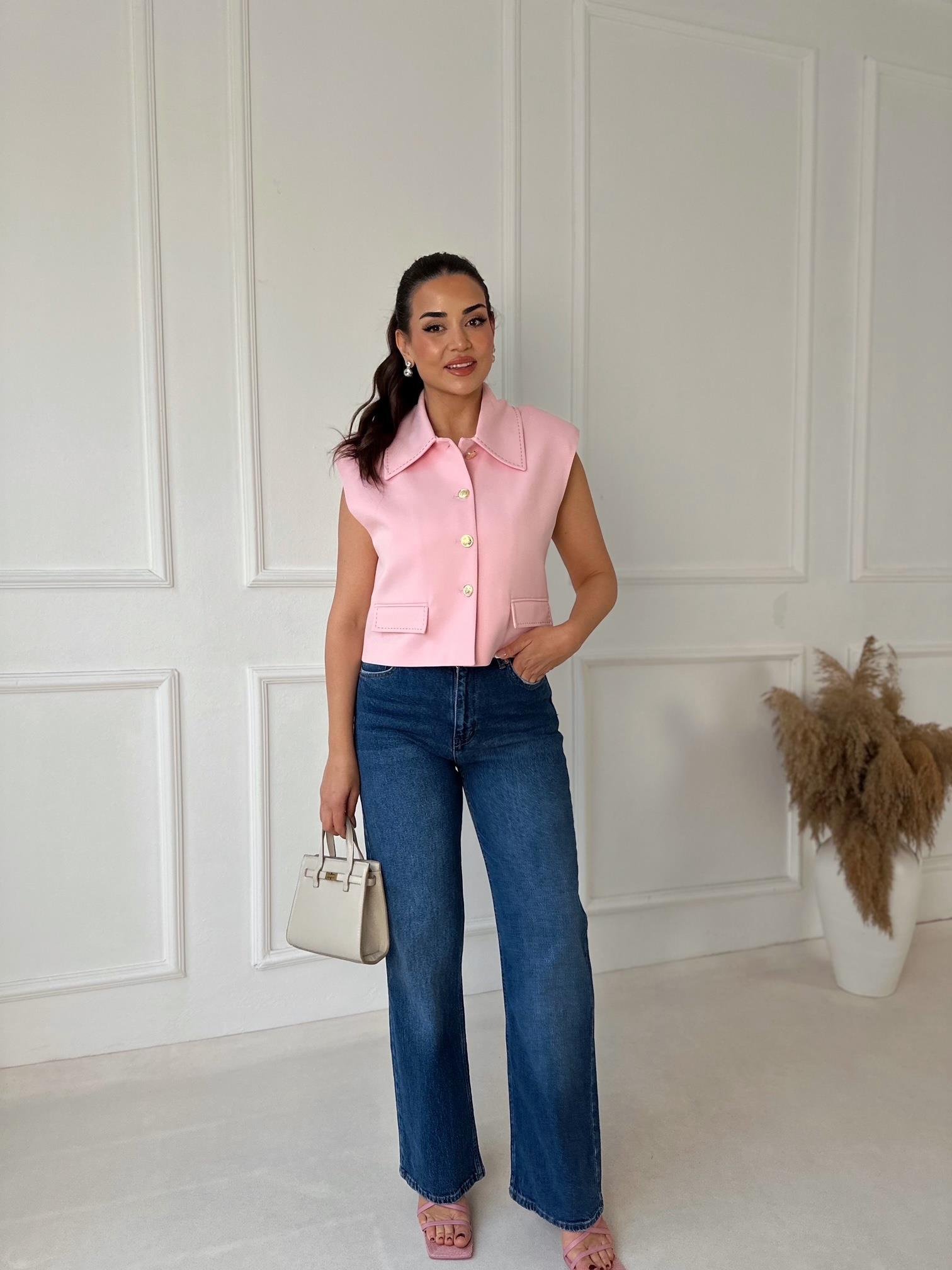 Orijinal Marka Tam Yüksek Bel Orta Mavi Straight Jean