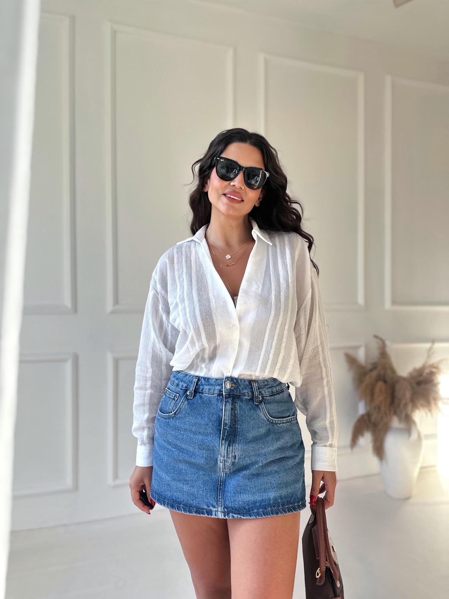 Orijinal ZR Denim Şort Etek