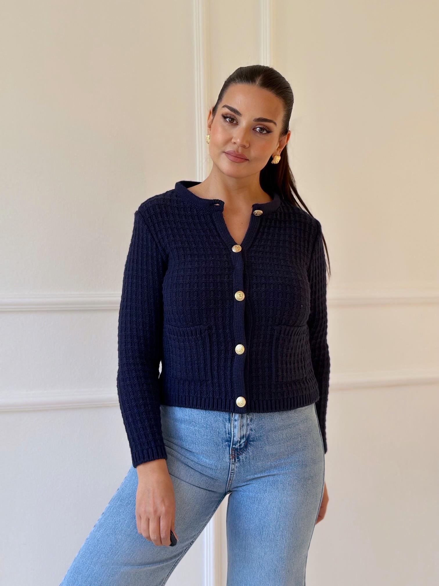 Orjinal Marka Premium Kalite Triko Ceket Lacivert