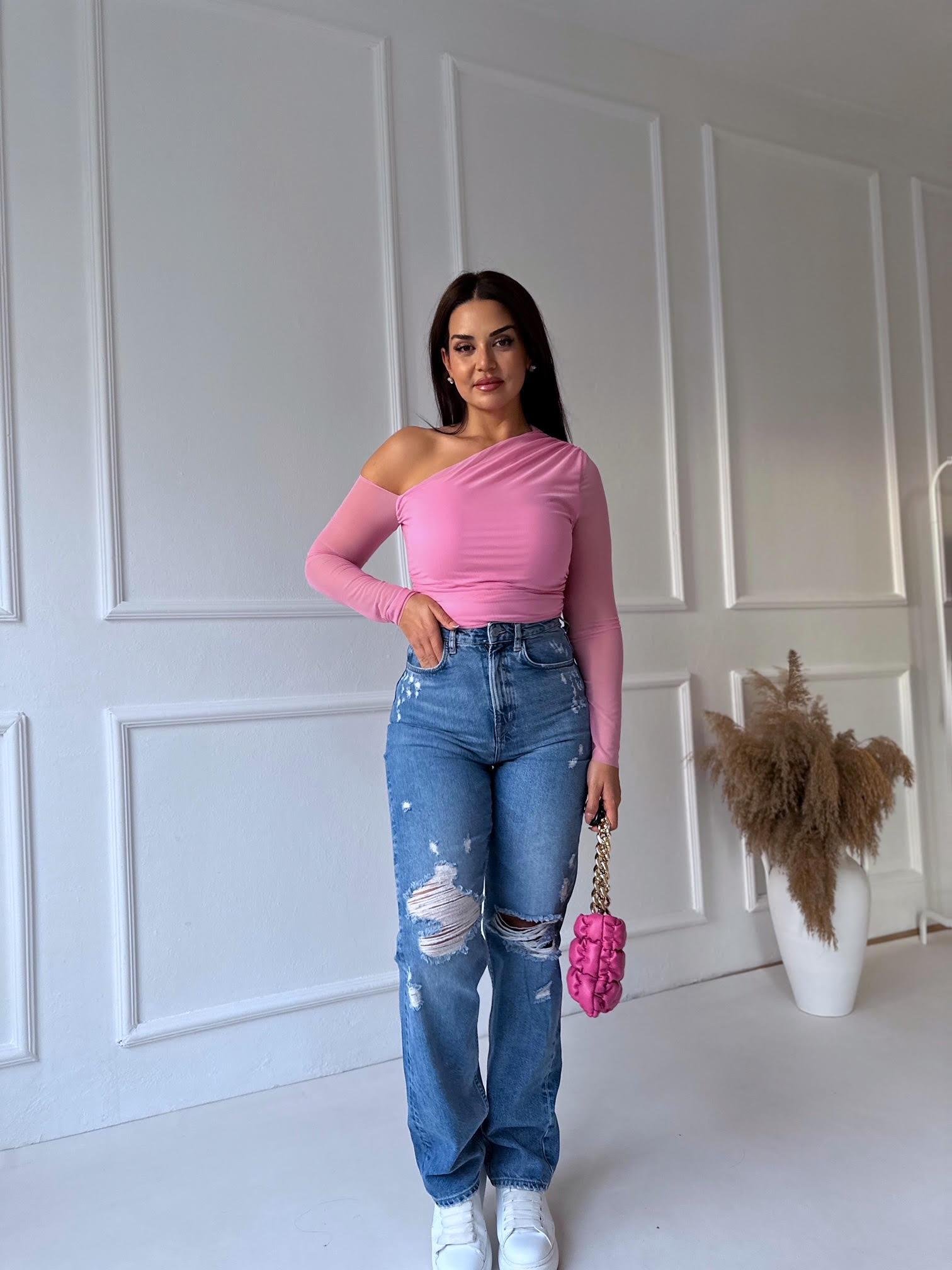 Orjinal Marka Yırtık Detaylı Straight Jean