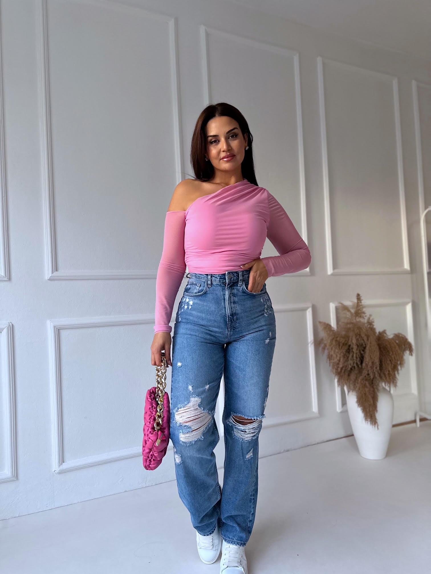 Orjinal Marka Yırtık Detaylı Straight Jean