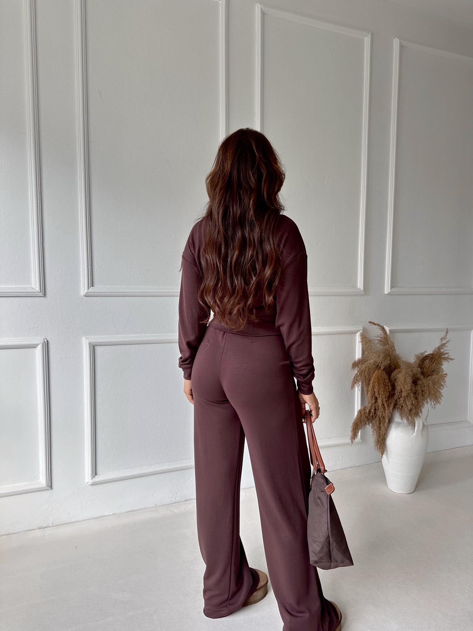 Oysho Kumaş Fermuarlı İkili Takım – Kahve