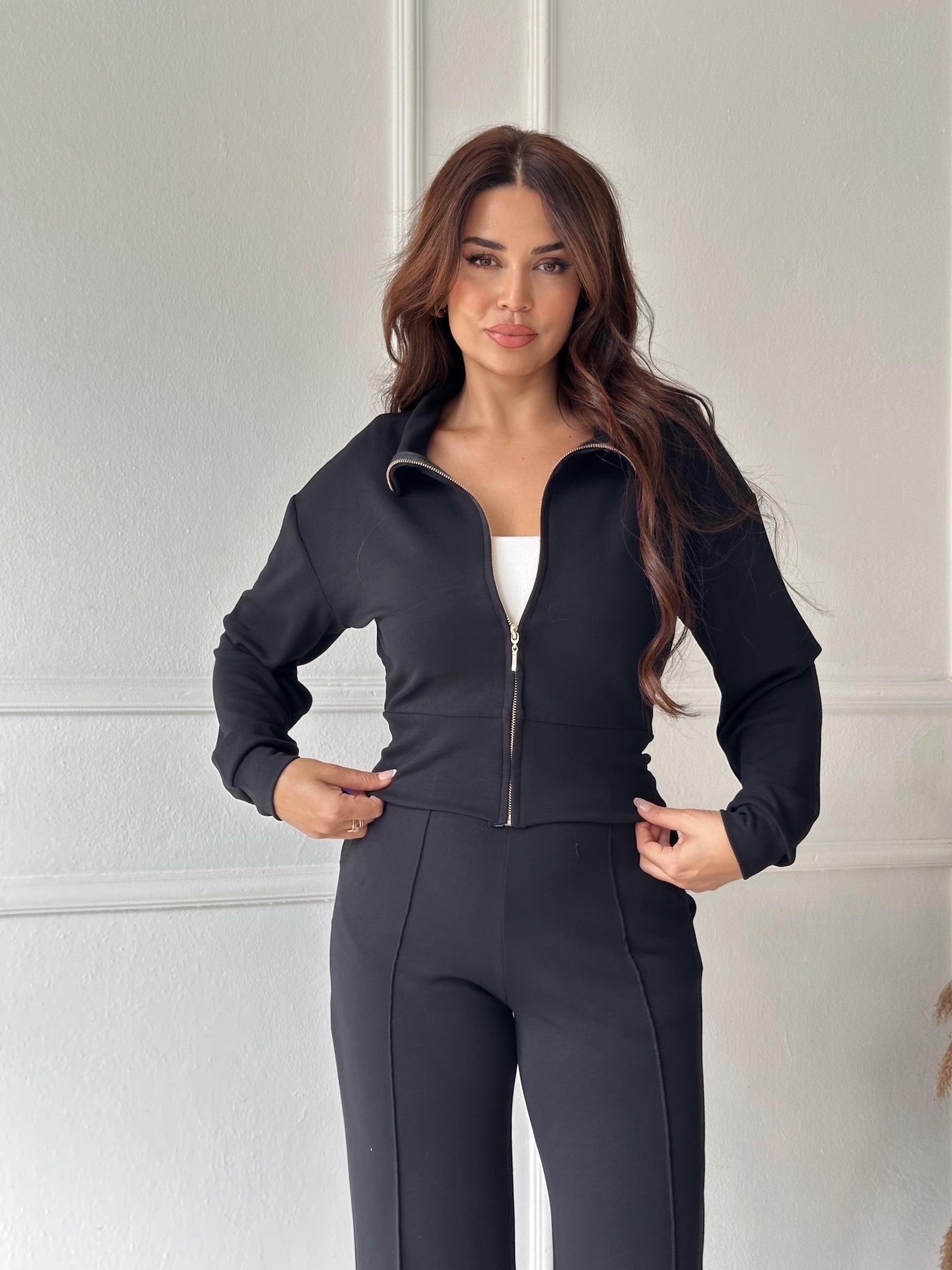 Oysho Kumaş Fermuarlı İkili Takım – Siyah