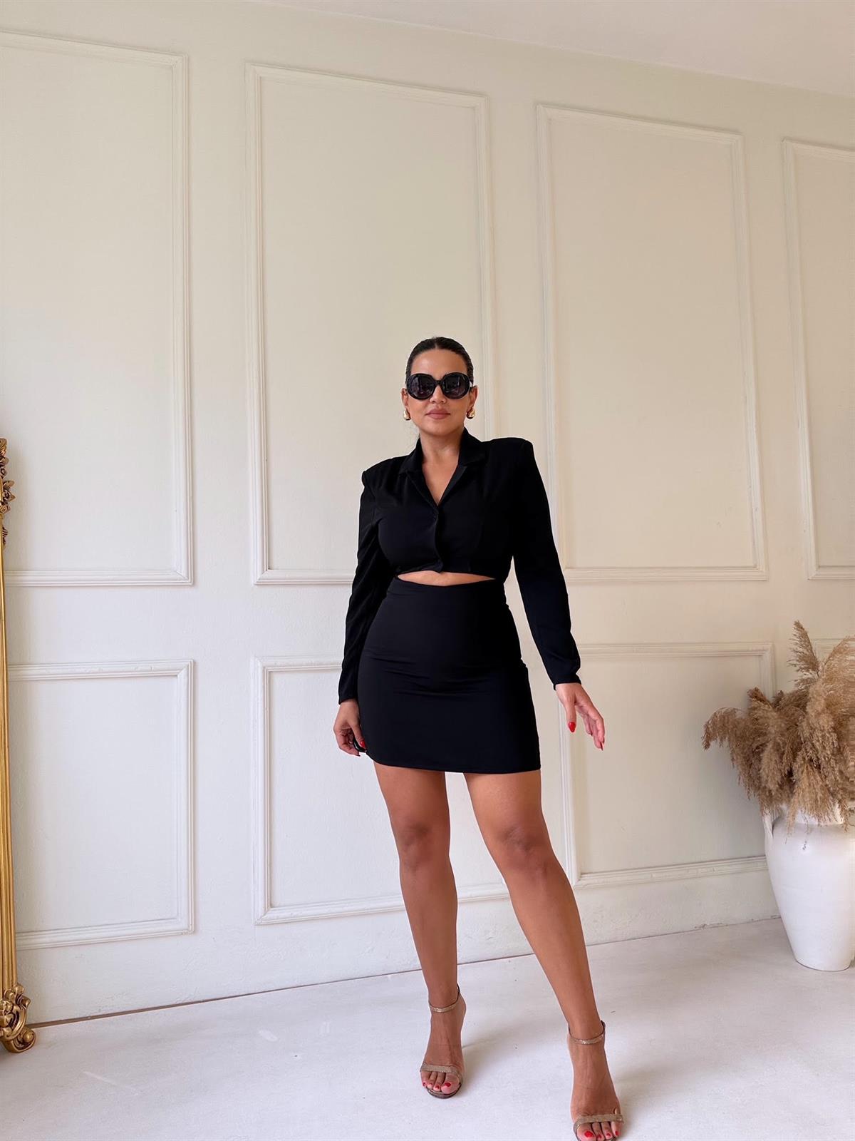 Özel Tasarım Bel Dekolteli Ceket Elbise