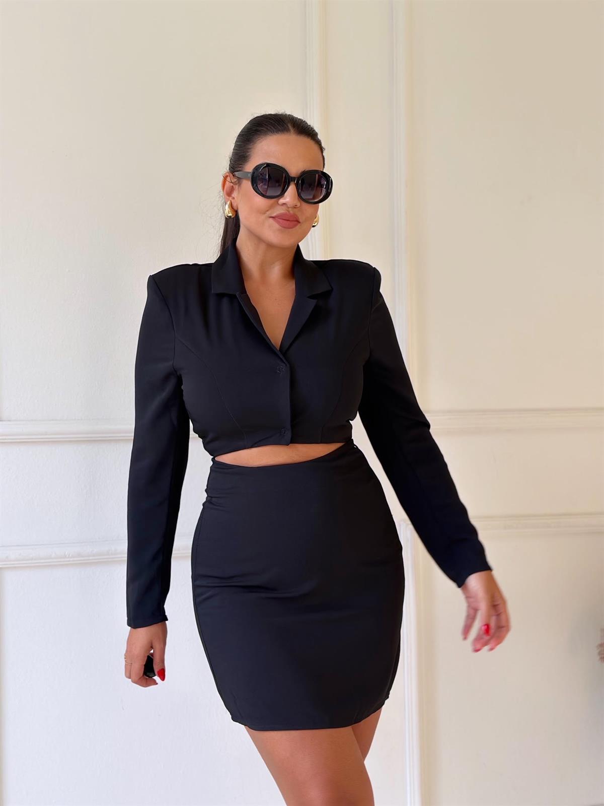 Özel Tasarım Bel Dekolteli Ceket Elbise