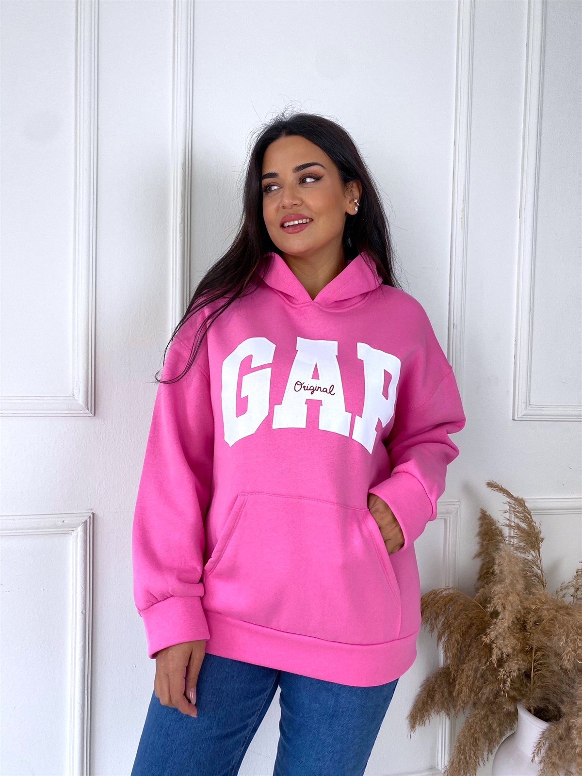 Pembe GAP Baskılı Sweatshirt