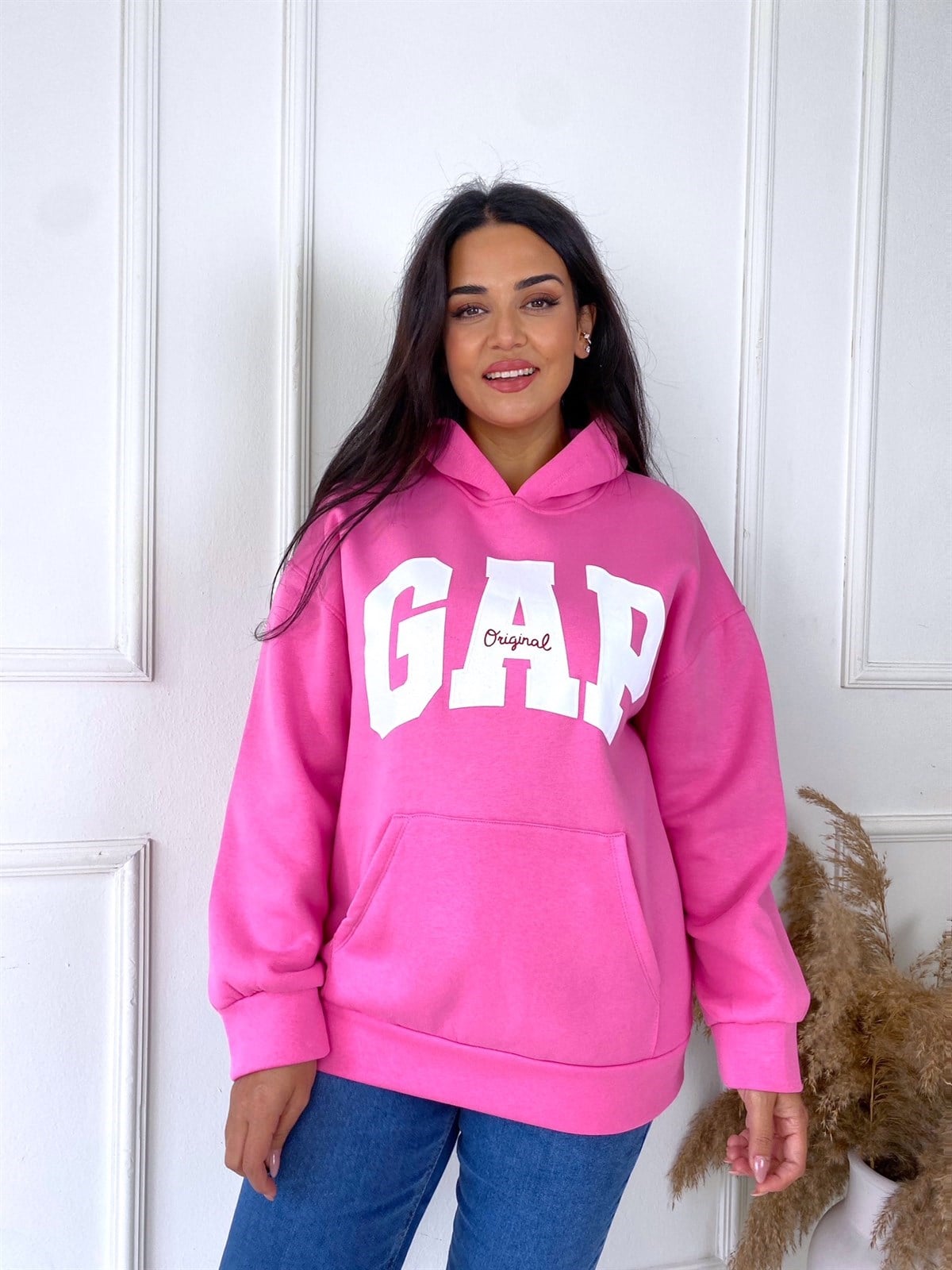 Pembe GAP Baskılı Sweatshirt