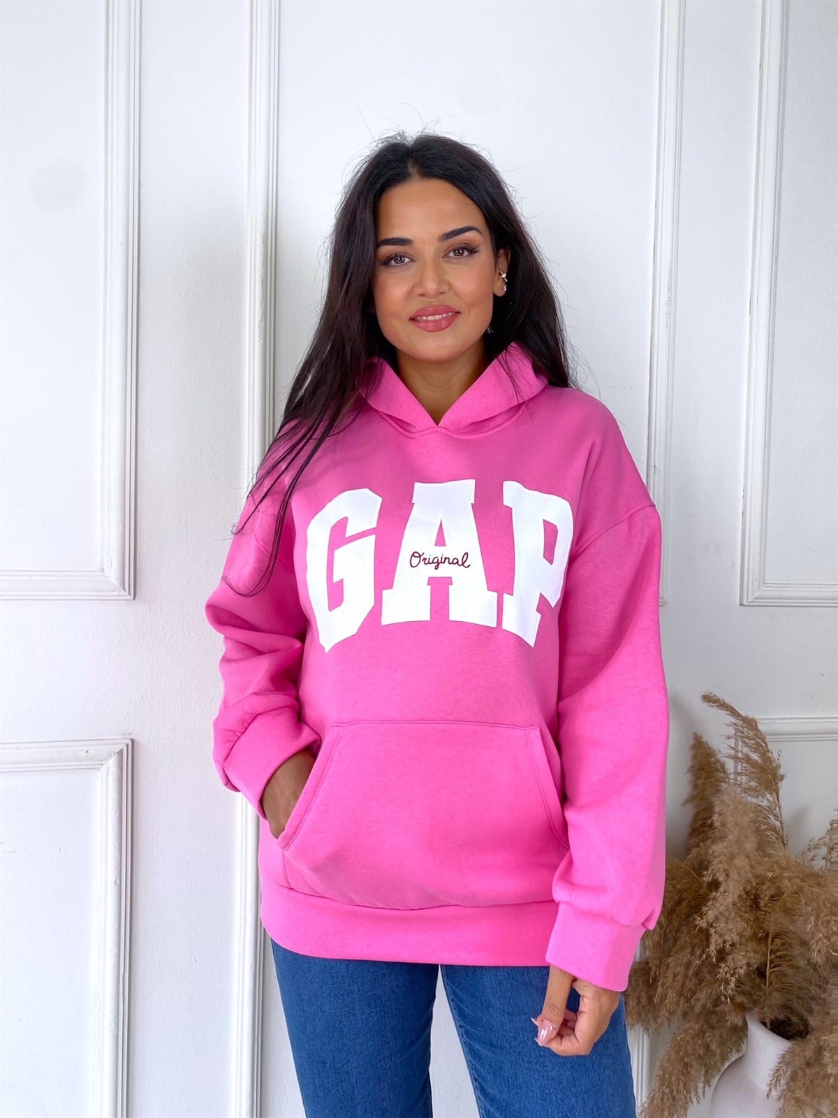 Pembe GAP Baskılı Sweatshirt