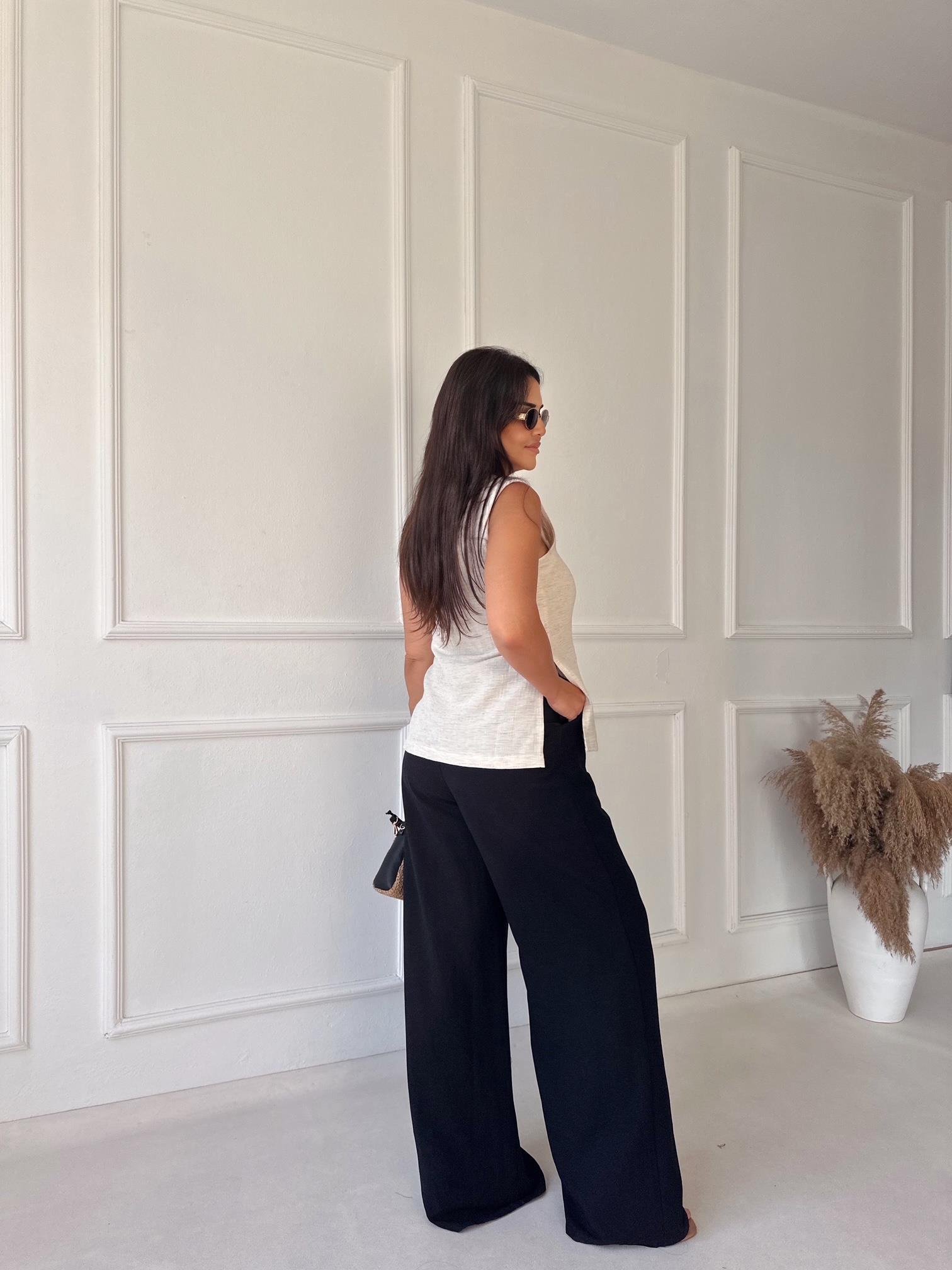 Premium Kalite Çift Pileli Keten Pantolon