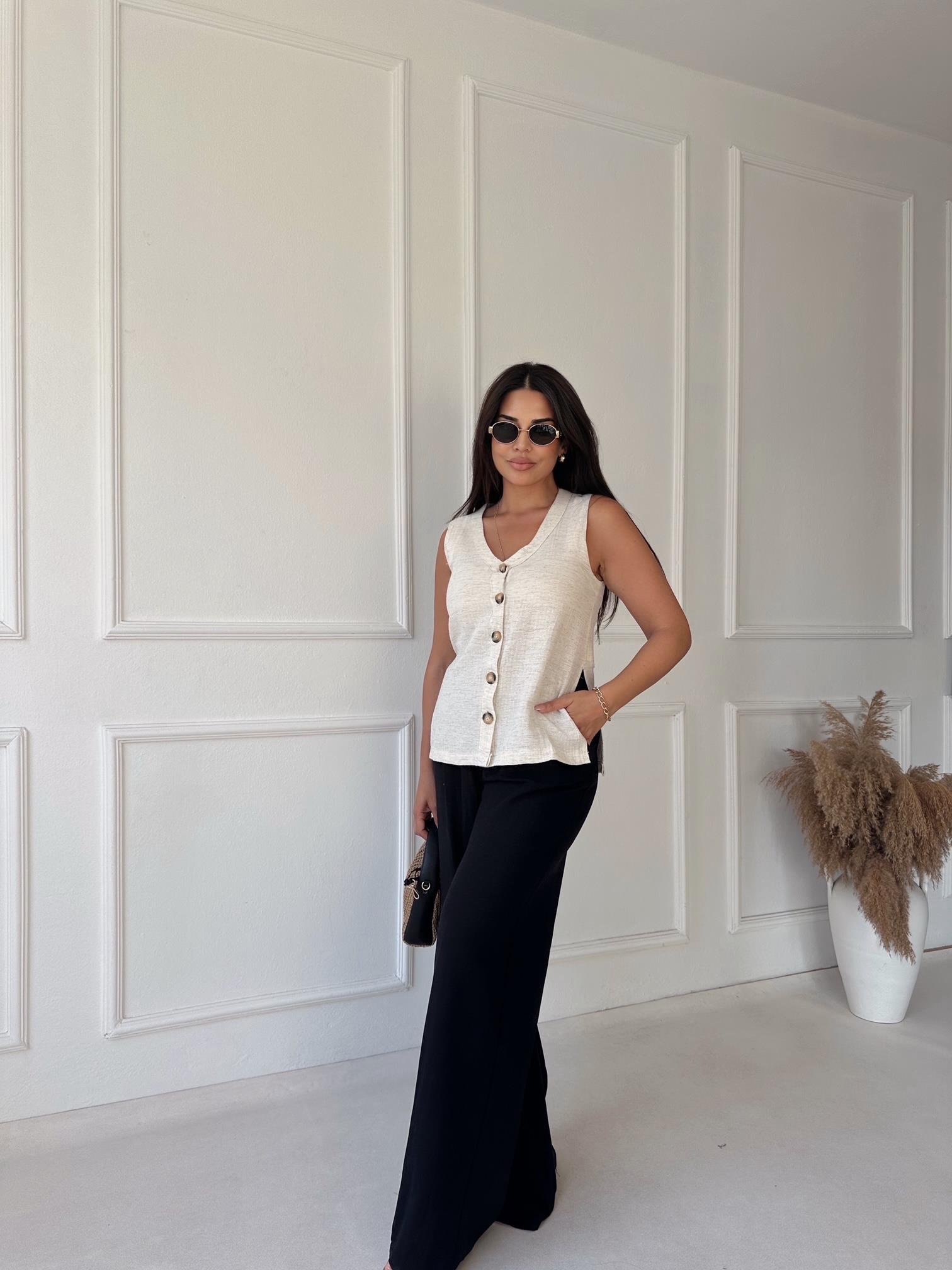 Premium Kalite Çift Pileli Keten Pantolon