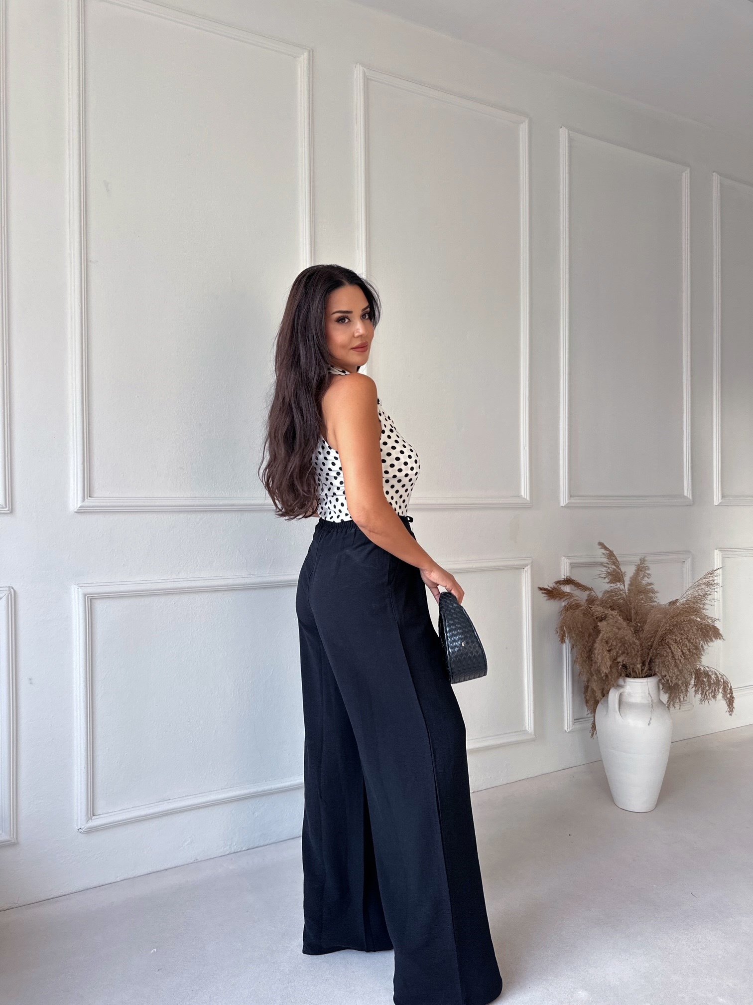 Premium kalite çift pileli keten pantolon - Nora Butik