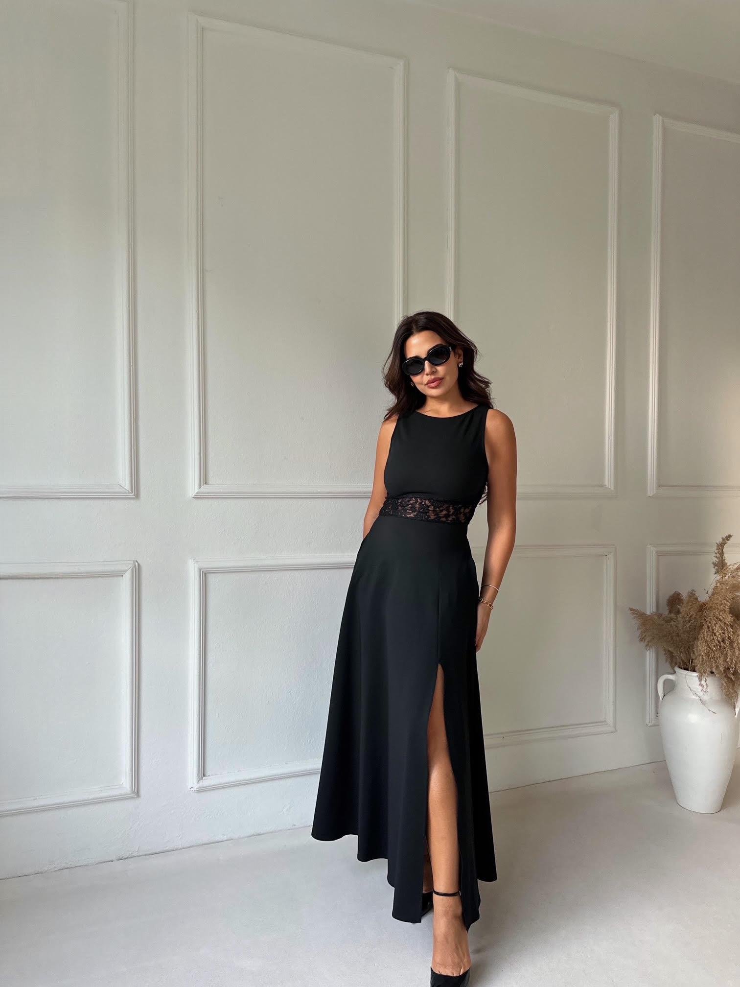 Premium Kalite Dantel Detaylı Kloş Etek Elbise 