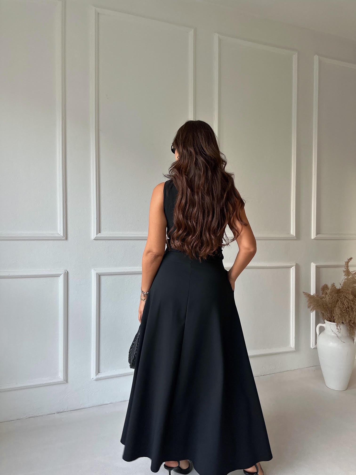 Premium Kalite Dantel Detaylı Kloş Etek Elbise 