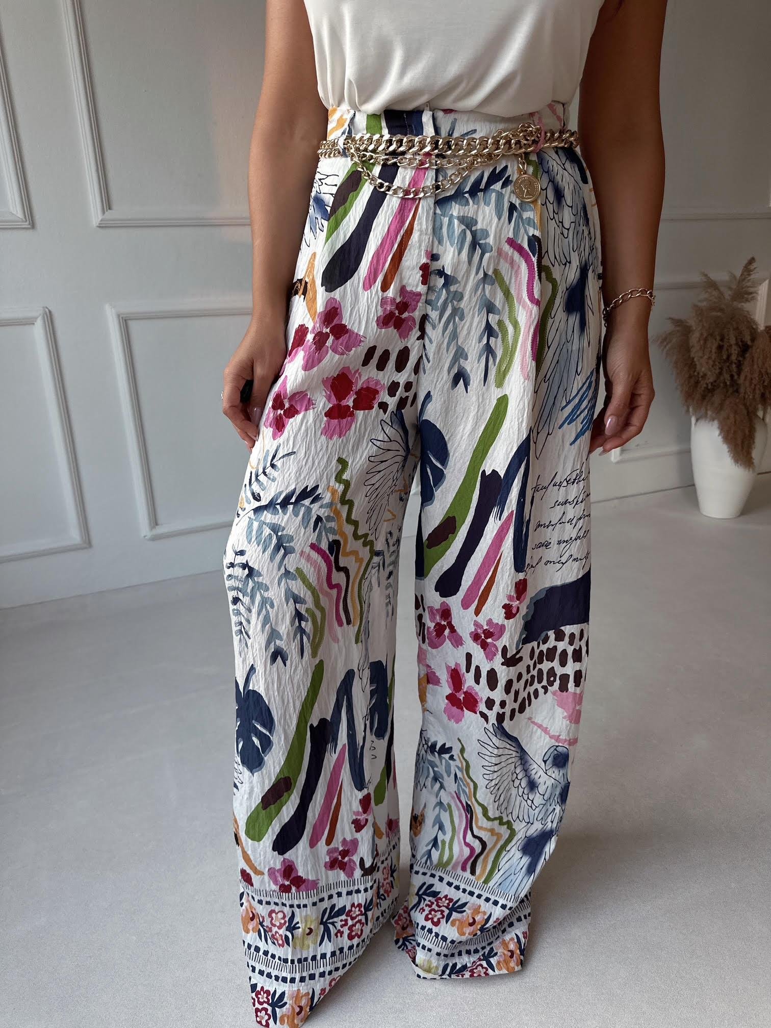 Premium Kalite Desenli Palazzo Pantolon