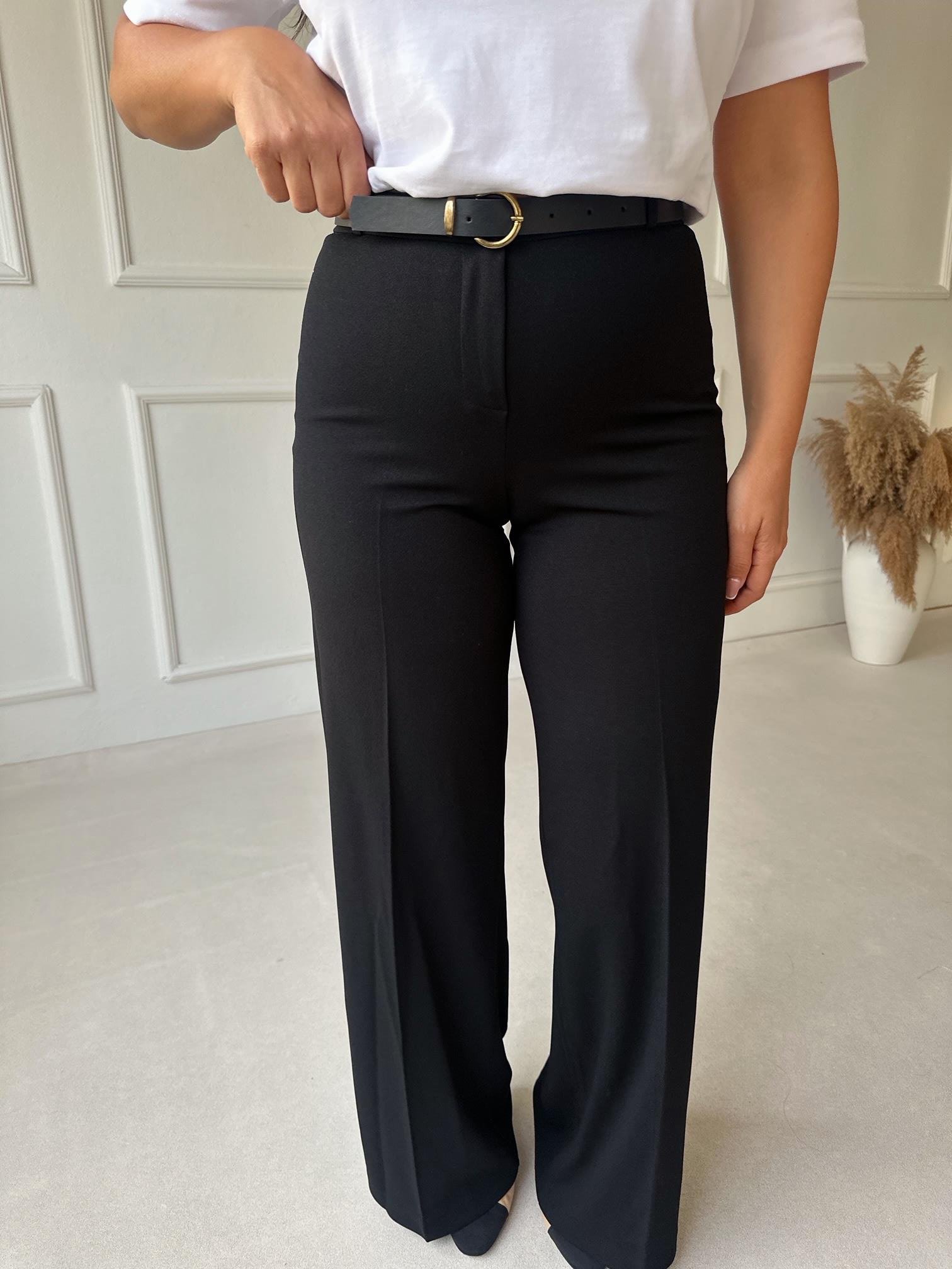 Premium Kalite Kemerli Bol Paça Pantolon 