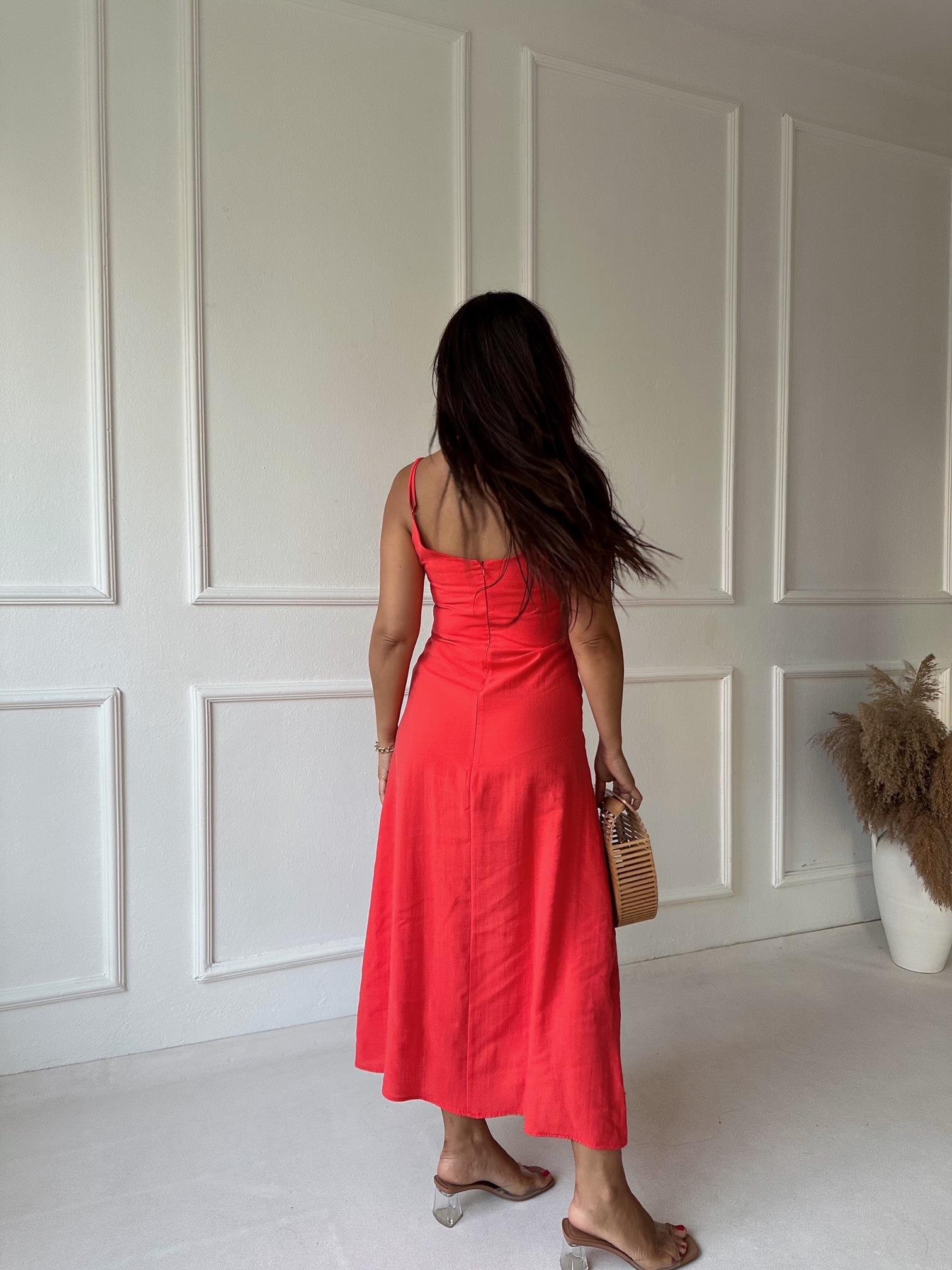 Premium Kalite Nar Çiçeği Tensel Gömlek Elbise Takım