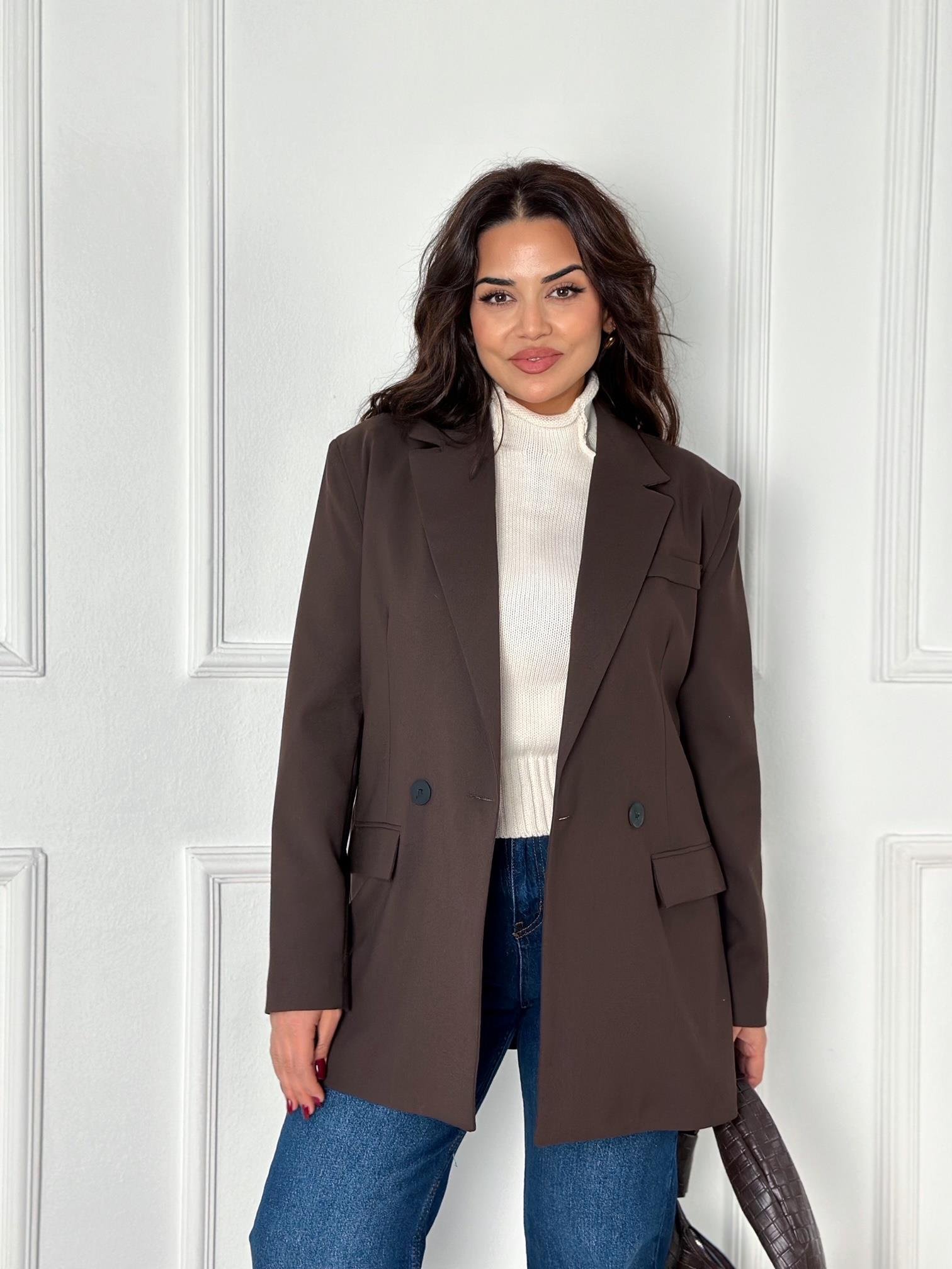 Premium Kalite Orijinal M.dutti Oversize Blazer Ceket Acı Kahve
