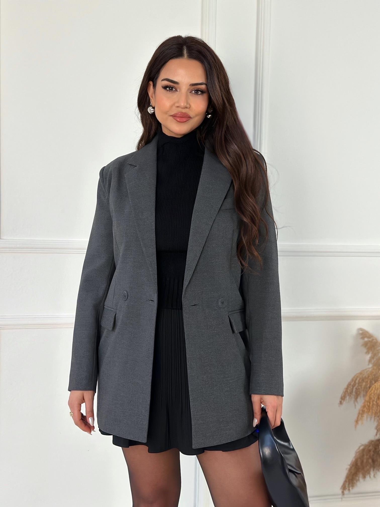 Premium Kalite Orijinal M.Dutti Oversize Blazer Ceket Antrasit