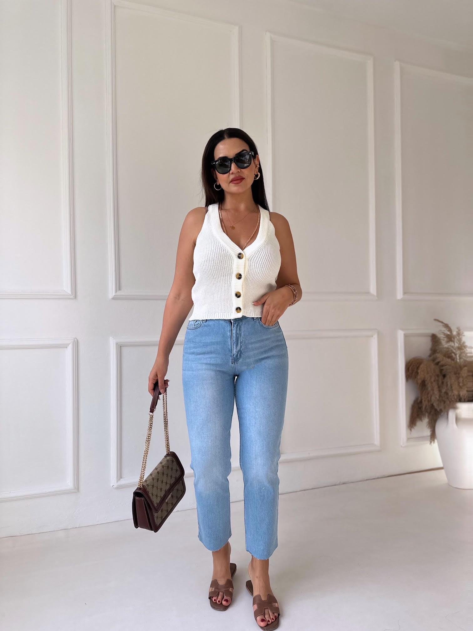 Premium Kalite Orjinal Marka Orta Mavi Yıkama Boy Fit Jean