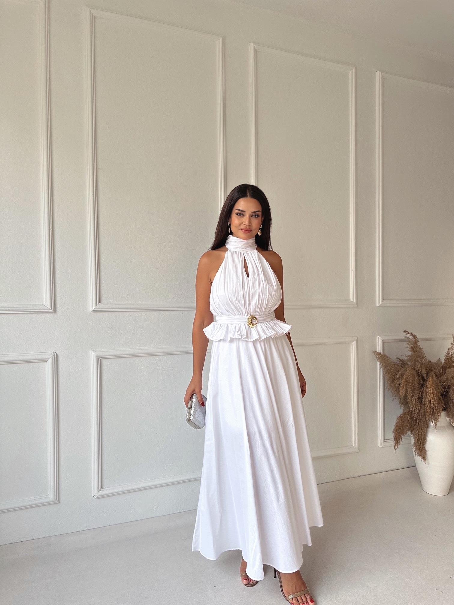 Premium Kalite Pamuklu Halter Yaka Bluz