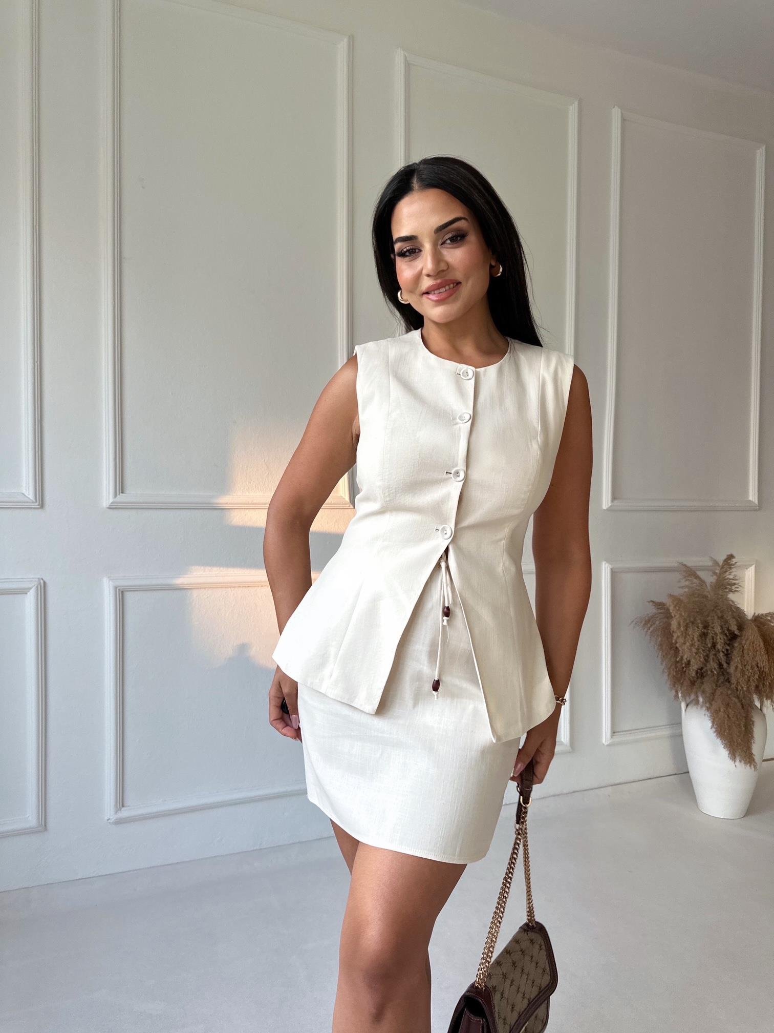 Premium Kalite Uzun Keten Yelek