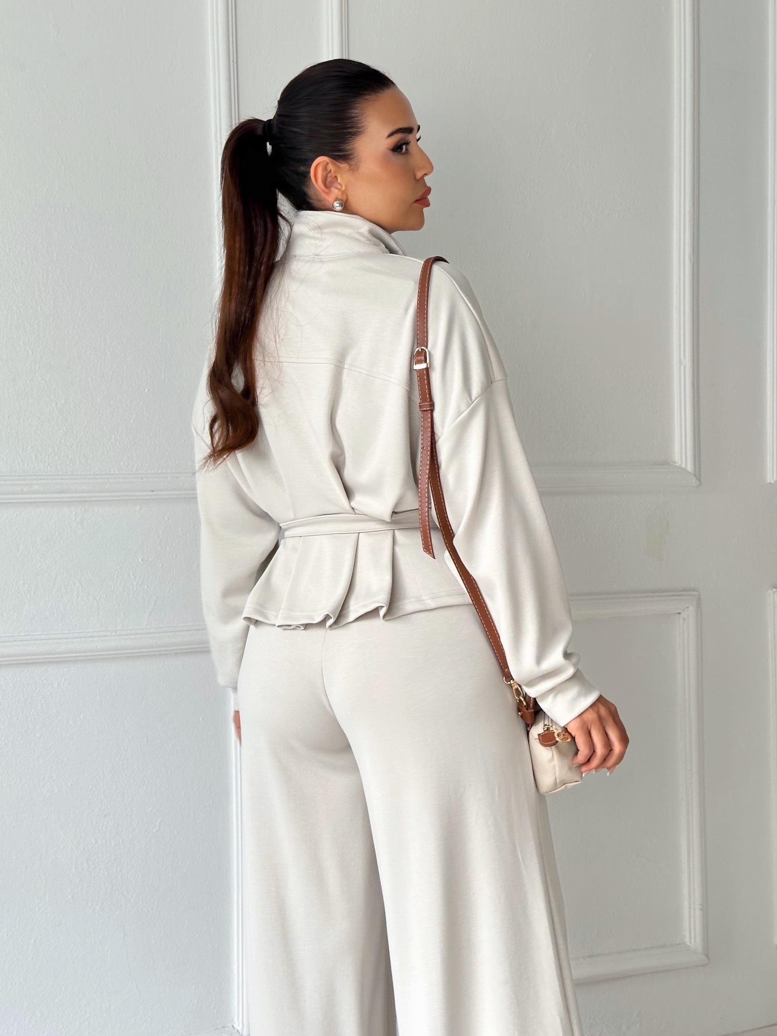 Premium Oysho Kumaş Kemerli İkili Takım – Taş