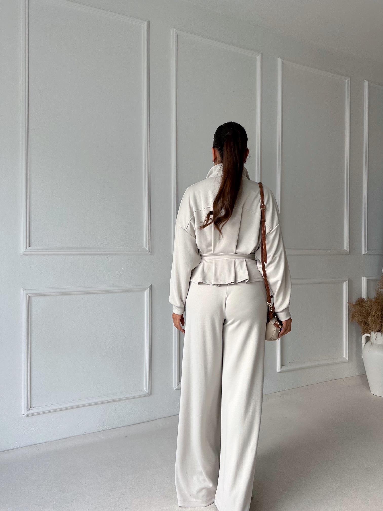 Premium Oysho Kumaş Kemerli İkili Takım – Taş