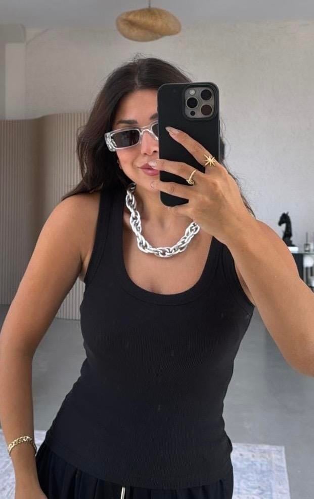 Premium U Yaka Siyah Kaşkorse Atlet