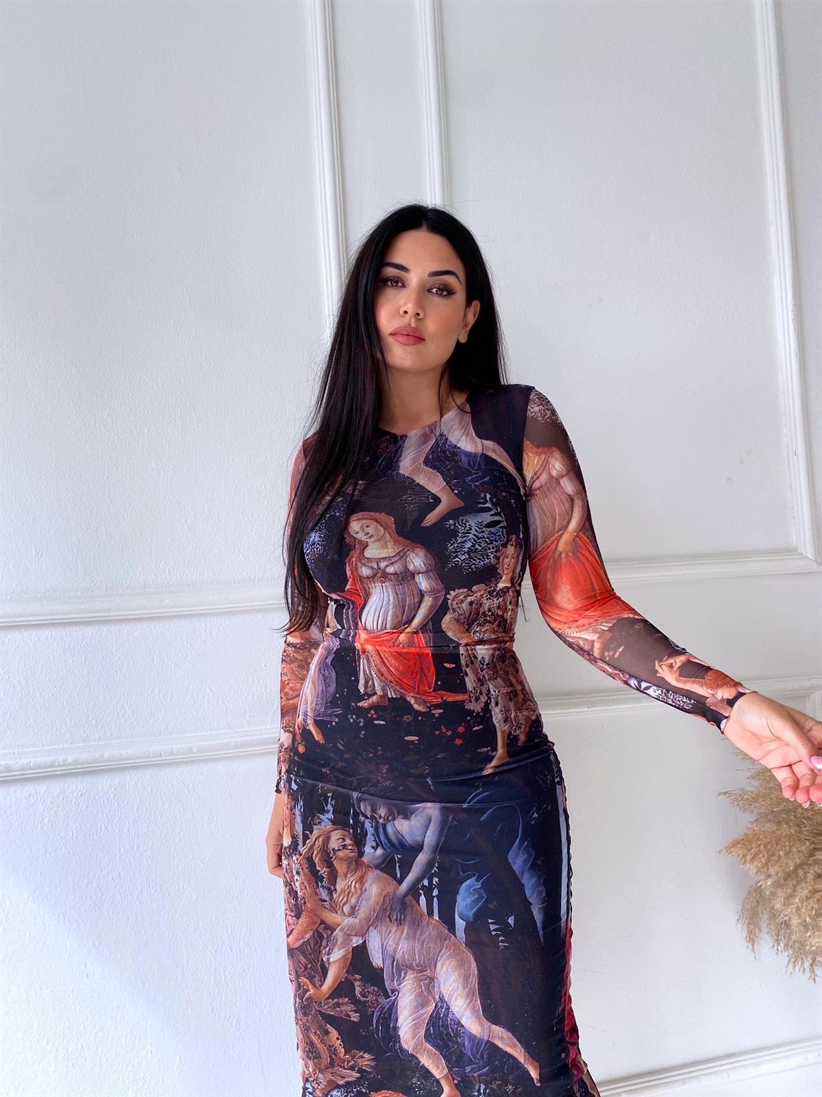 Primavera Astarlı Tül Elbise