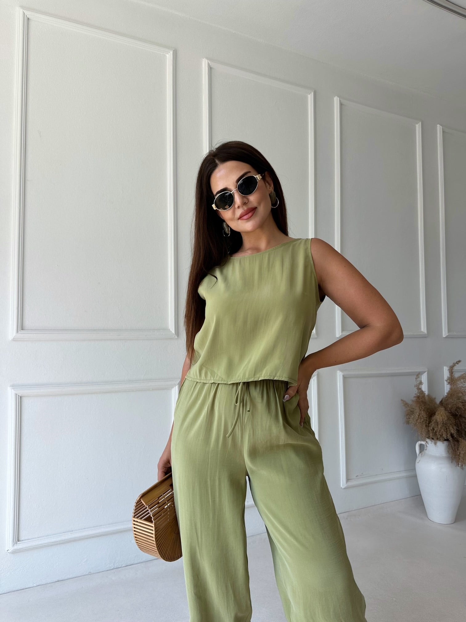 Riva Bluz Pantolon Tensel Takım - Haki